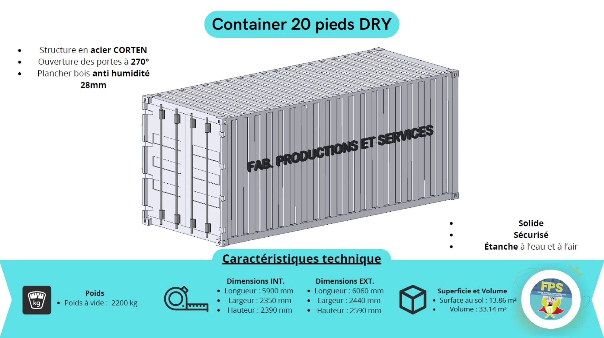Conteneur de 12 à 30m3