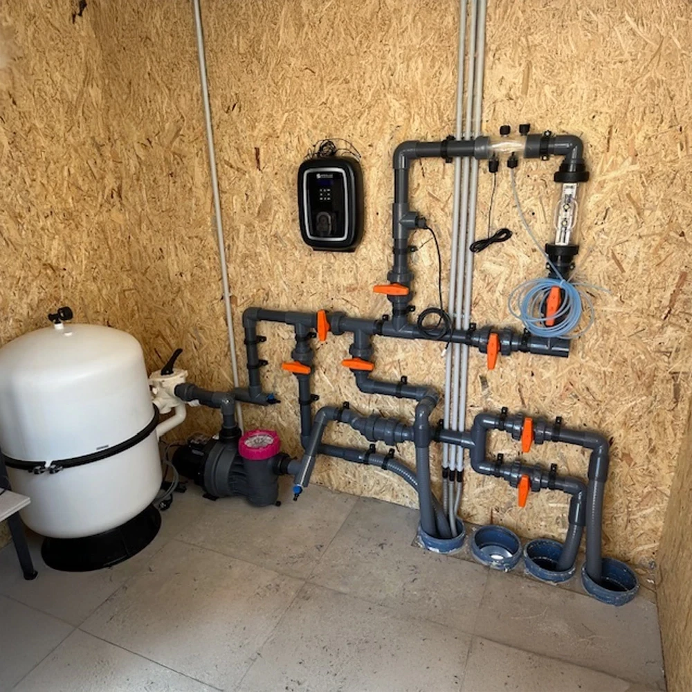 Piscine en kit polystyrène, 6 x 3,5 x 1,5m, escalier gauche & plage - kit complet