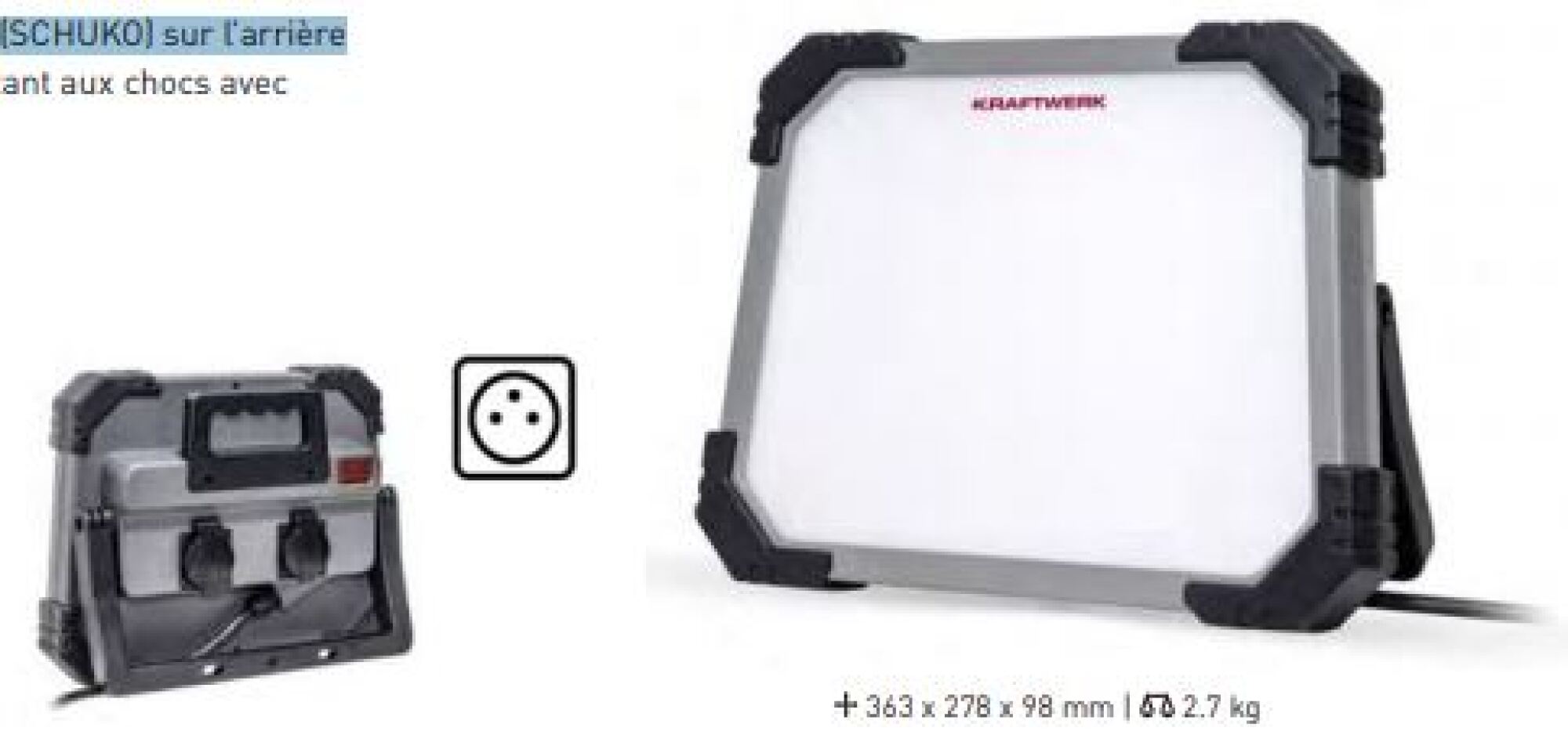 Lampe de travail à LED T5000 KRAFTWERK 32080