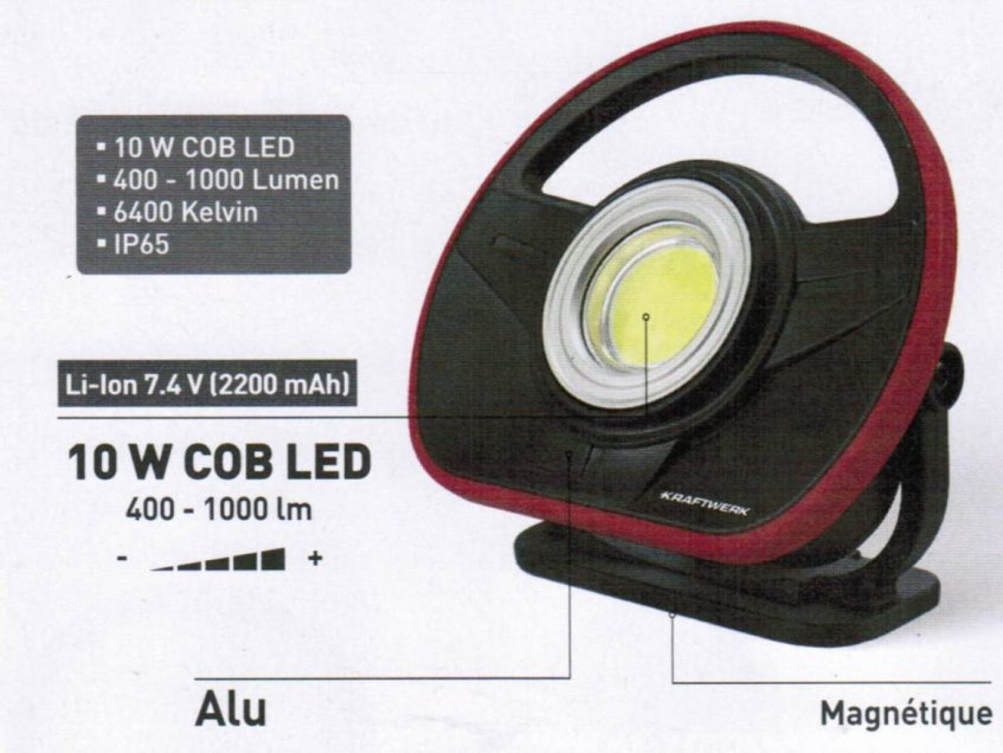Lampe de travail LED rechargeable 10W KRAFTWERK 32078