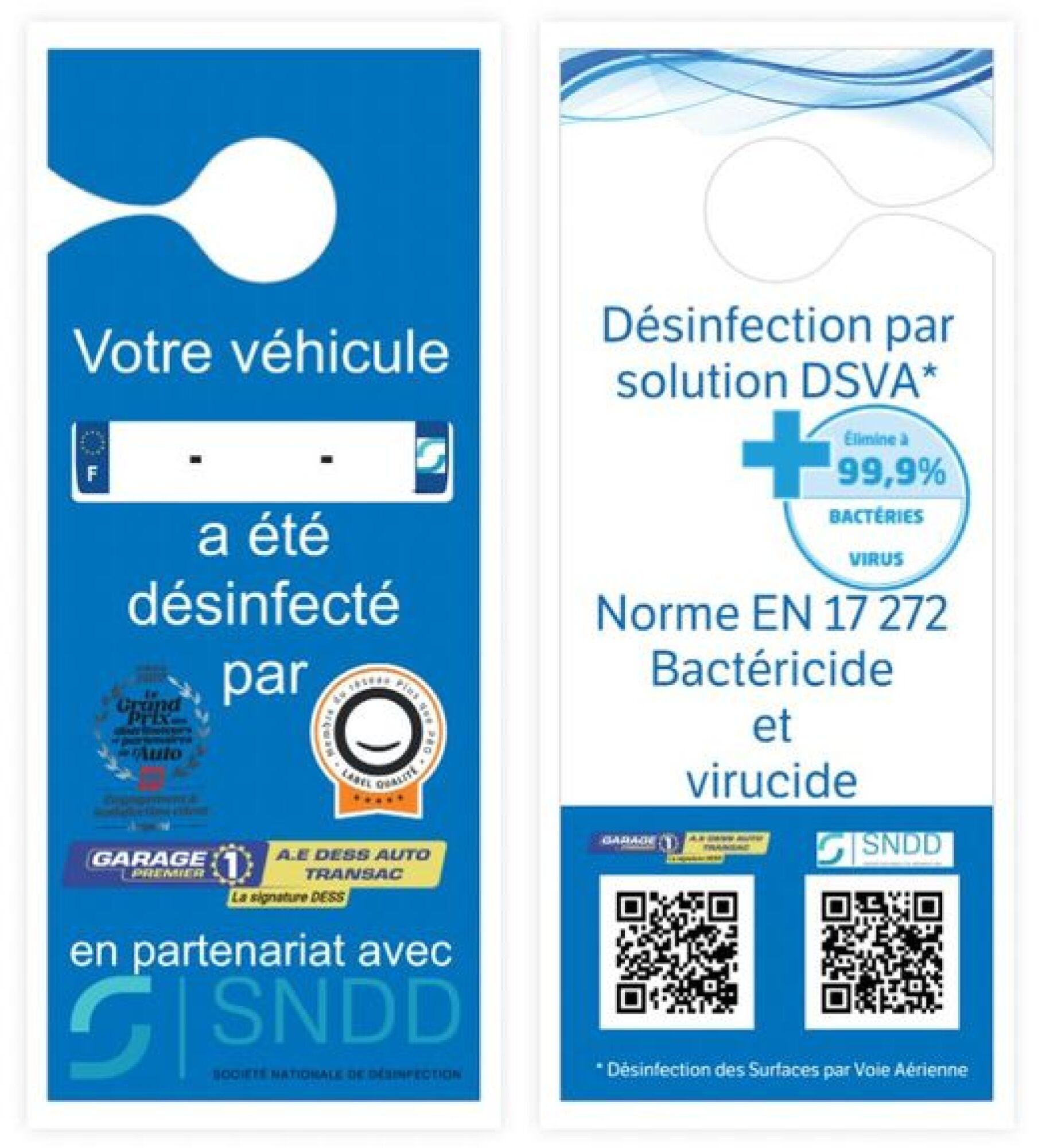 Forfait désinfection automobile - Mesures de protection sanitaire