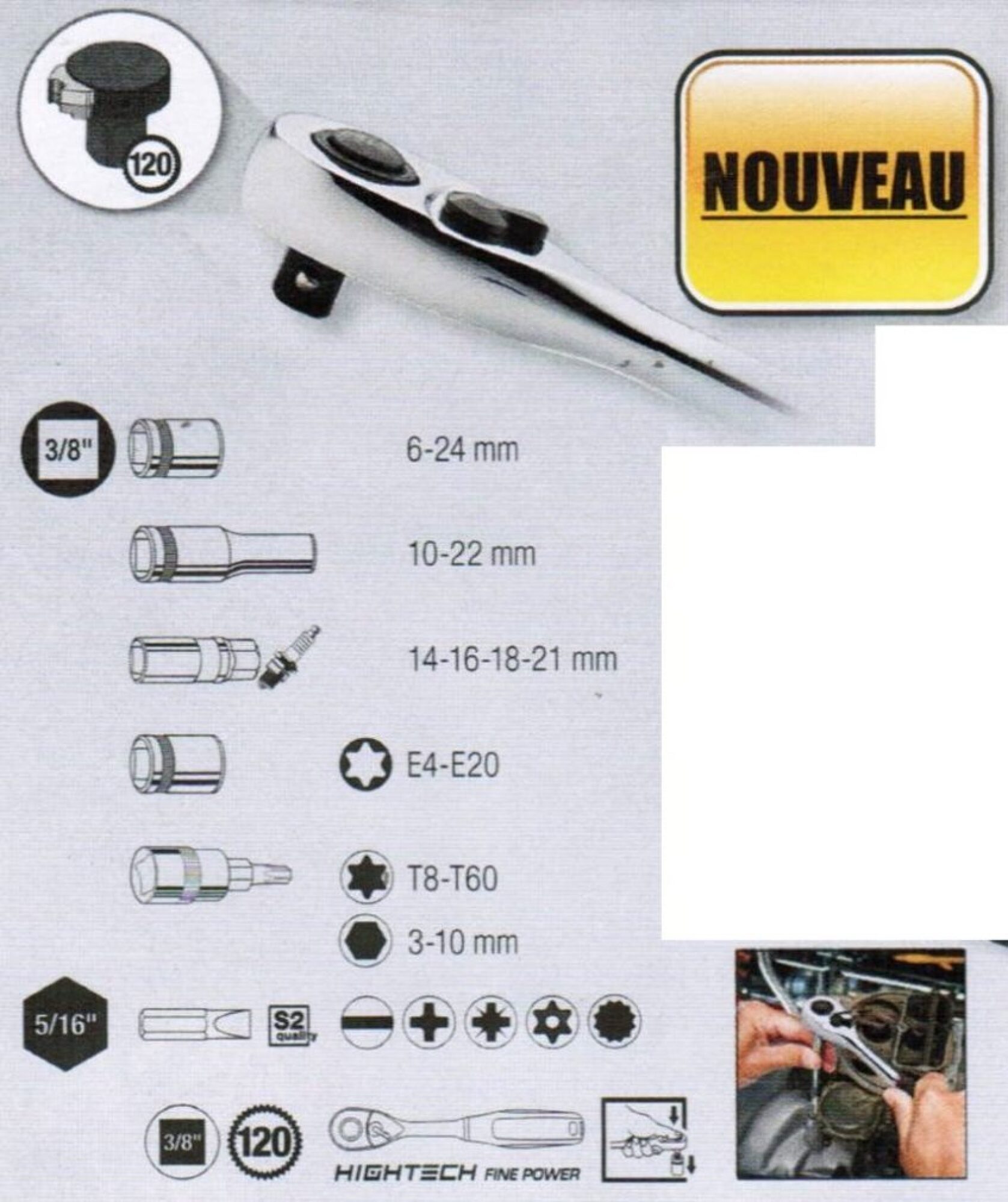 Coffret de douilles 3/8″ 101 pcs KRAFTWERK