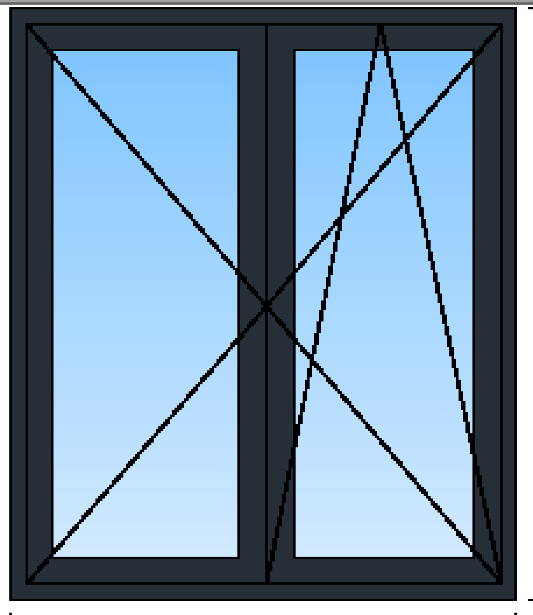 Fenêtre en aluminium 7016 2 faces