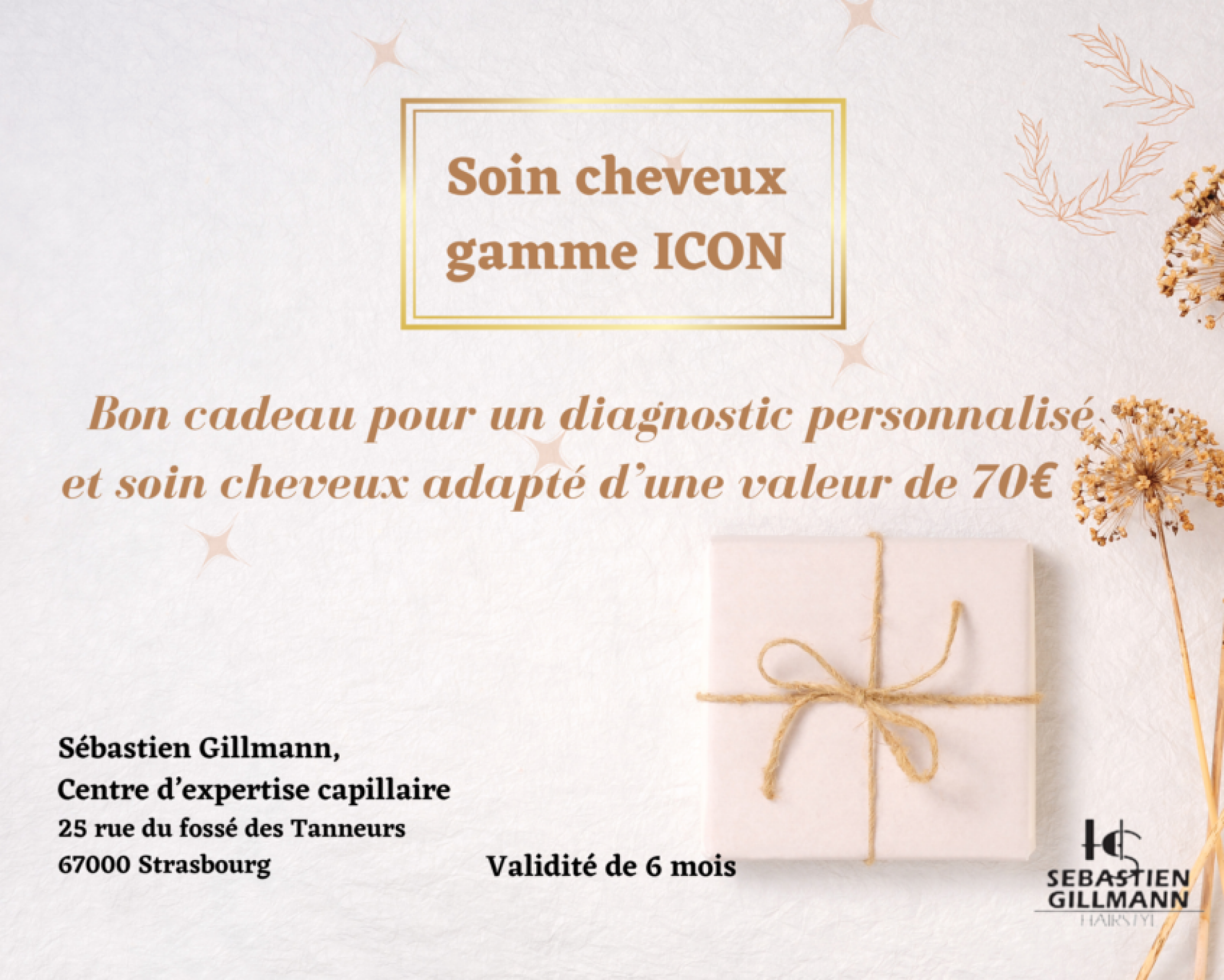 Bon cadeau, soin cheveux ICON