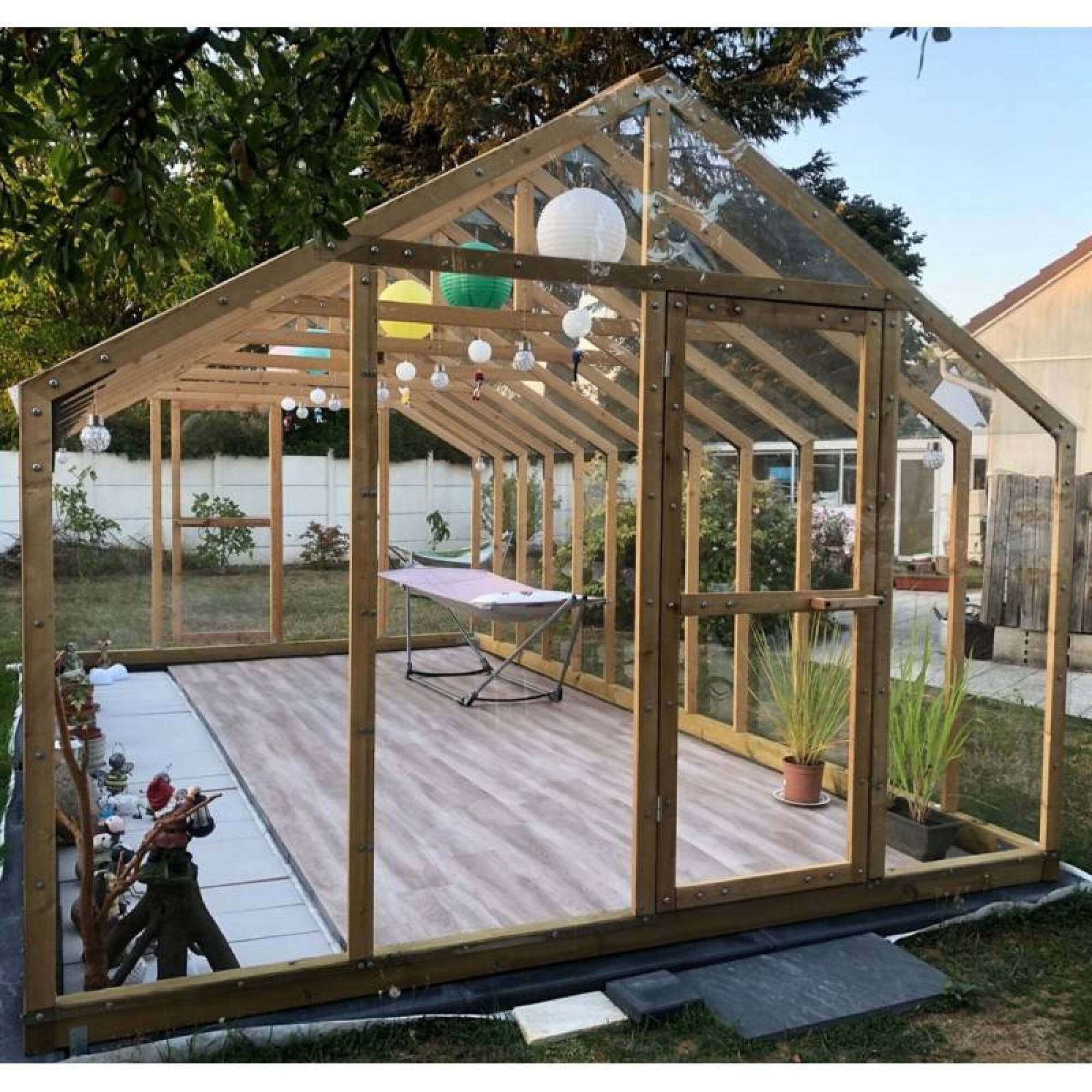 Serre de jardin en bois lancelot 20m² dans le Var