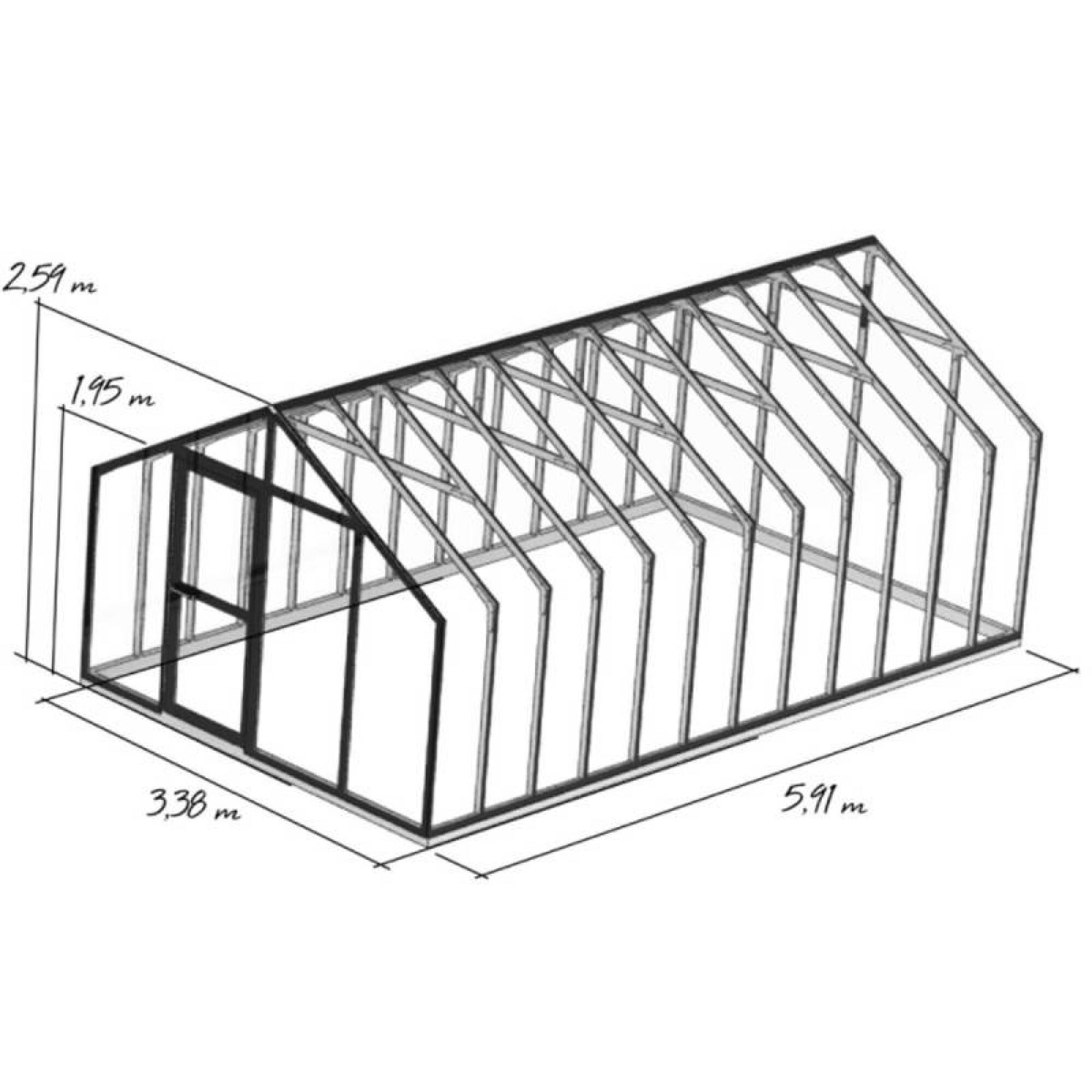 Serre de jardin en bois lancelot 20m² dans le Var