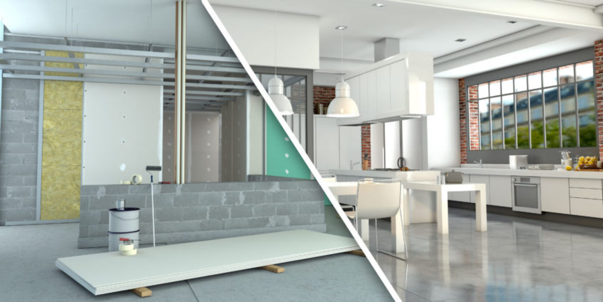 Construction d'une extension en brique