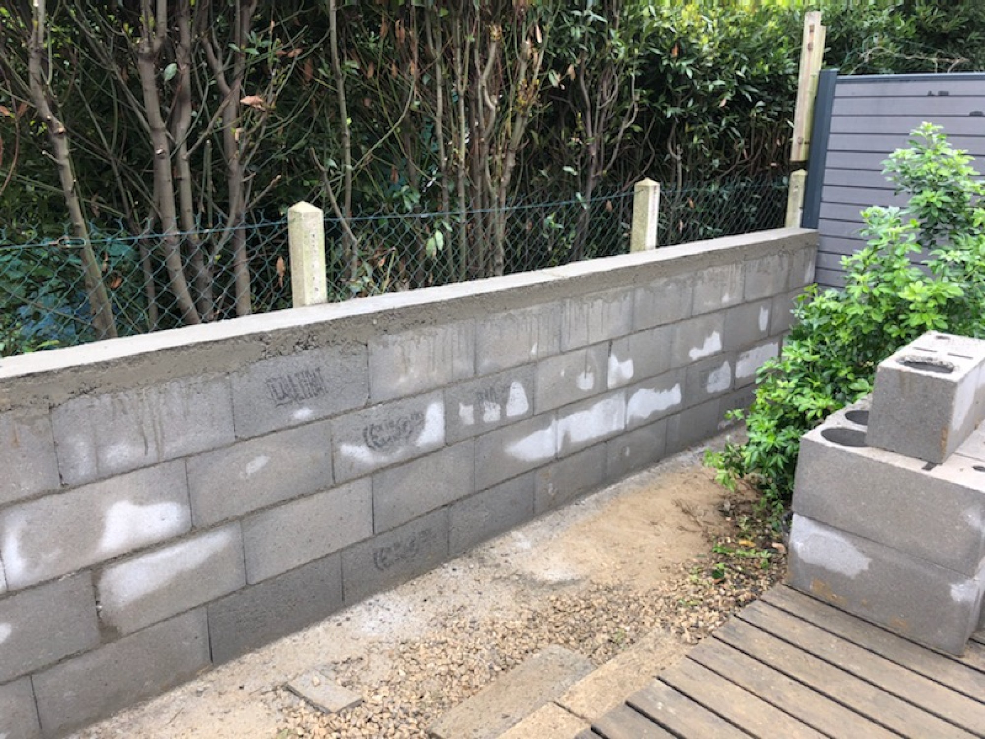 Installation de muret