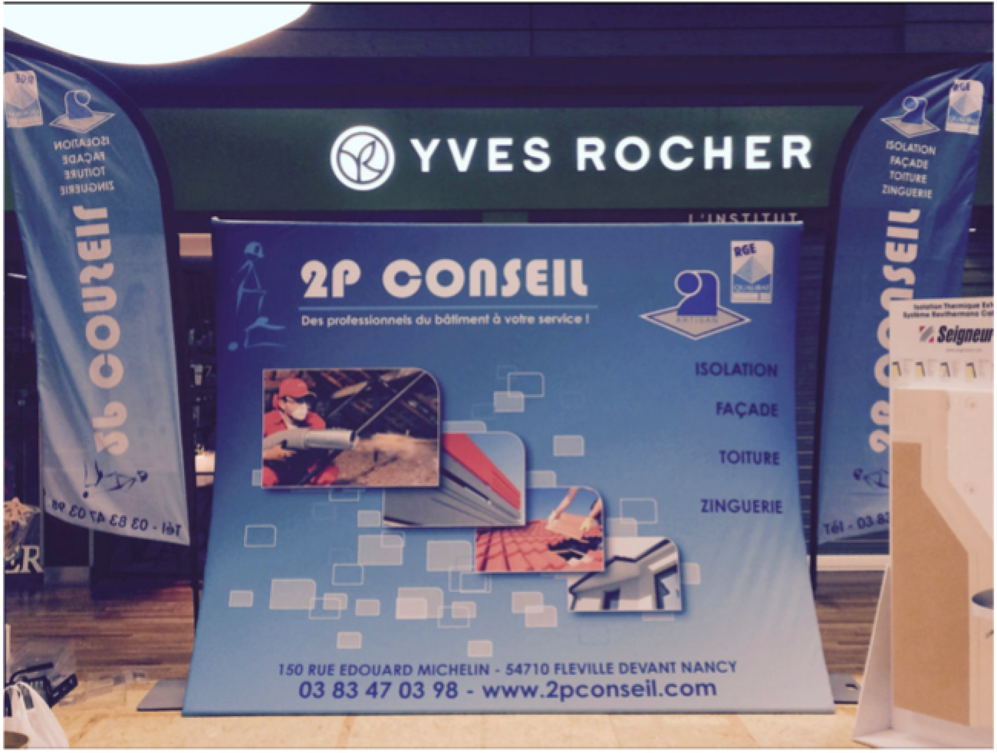 Mur d'image comptoir pour salon et évènement