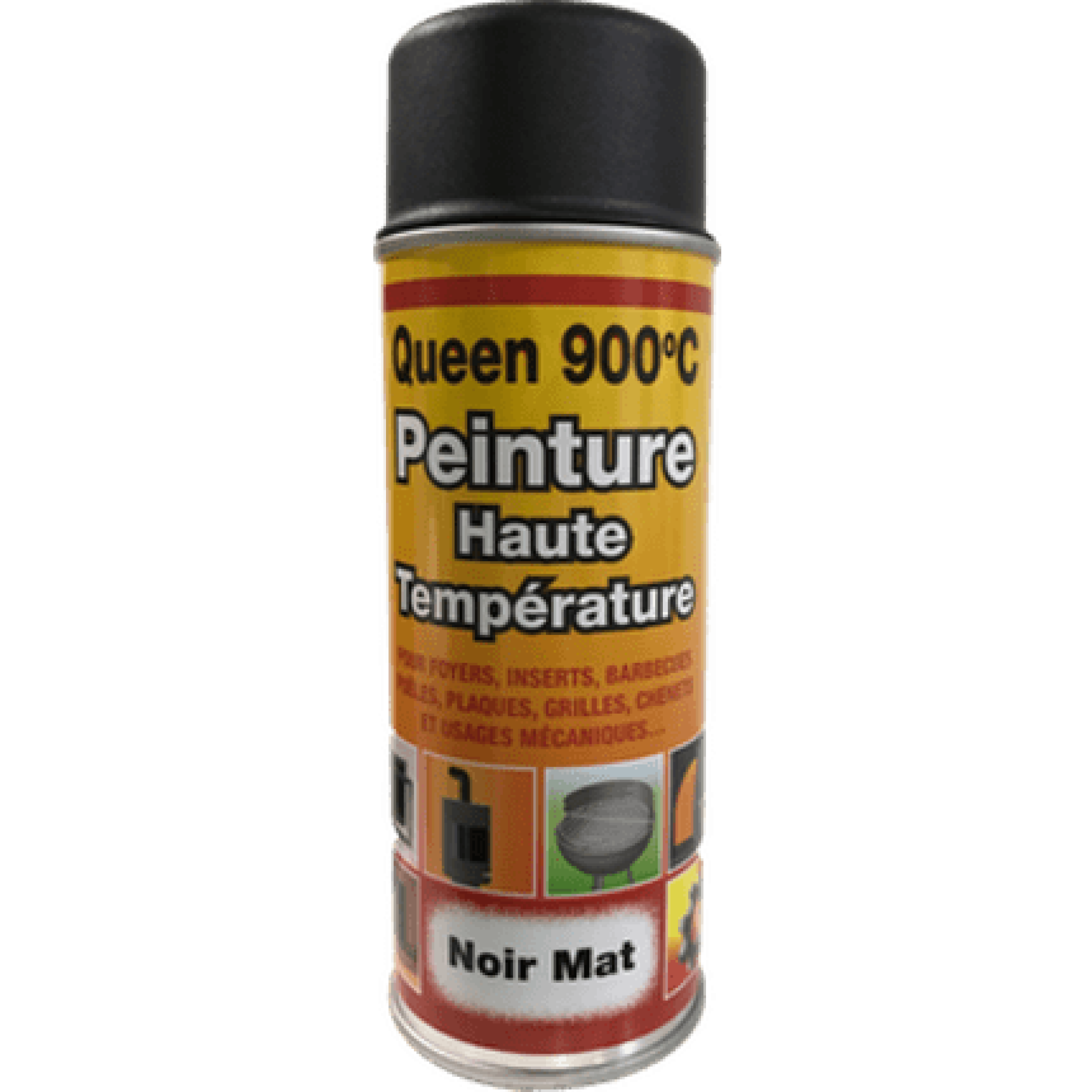 Peinture haute température 900° pour foyers, inserts et poêles noir mat