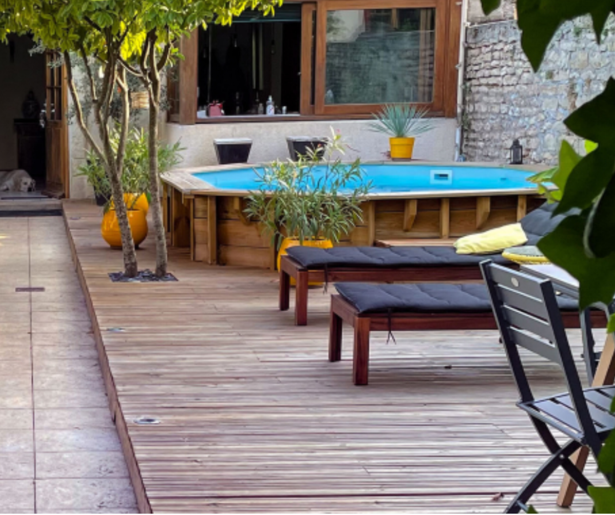 Piscine bois 4.36 X 3.35 X H 1.27