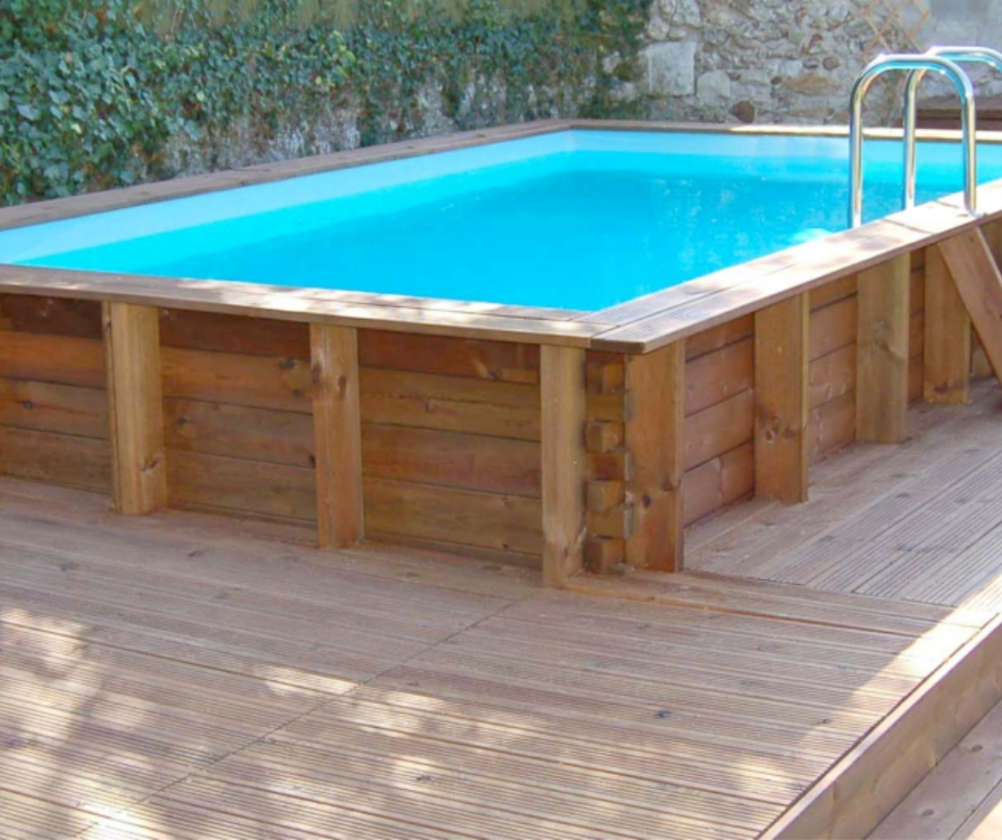 Piscine en bois rectangle 5.71 X 3.71 X 1.36 M