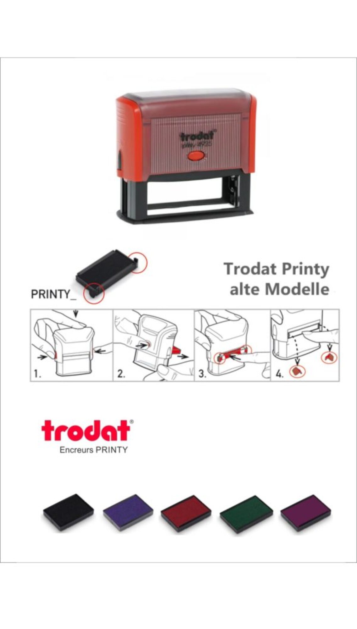 Vente tampon encreur caoutchouc 6 lignes