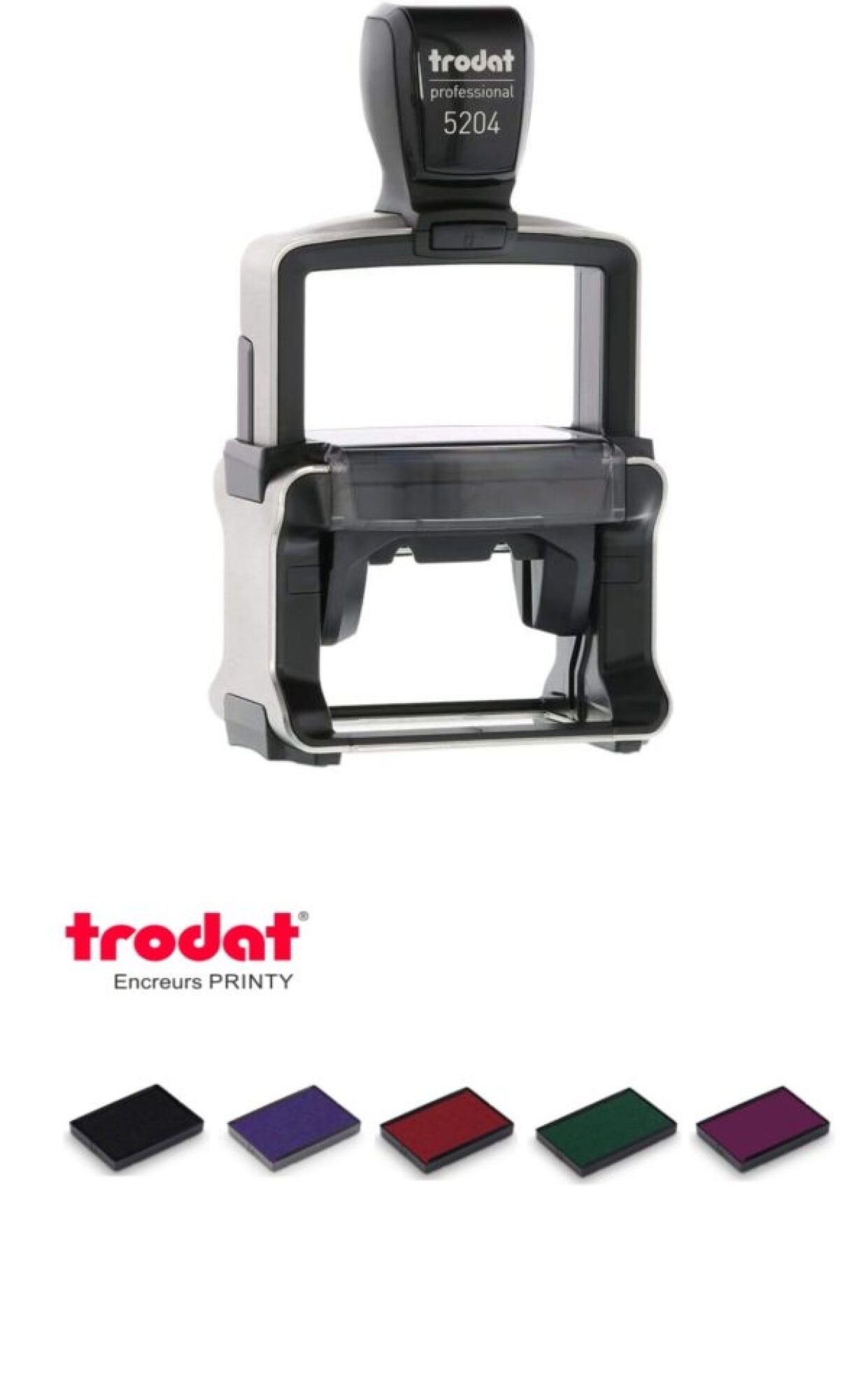 Vente tampon encreur caoutchouc 6 lignes métallique