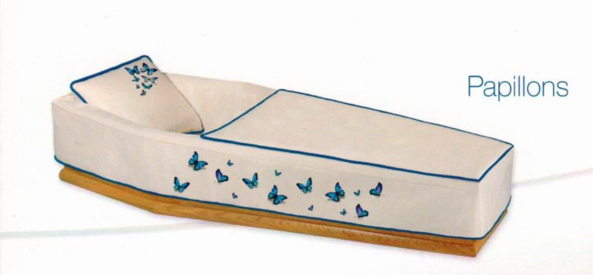 Capiton Cercueil  « PAPILLONS BLEUS »