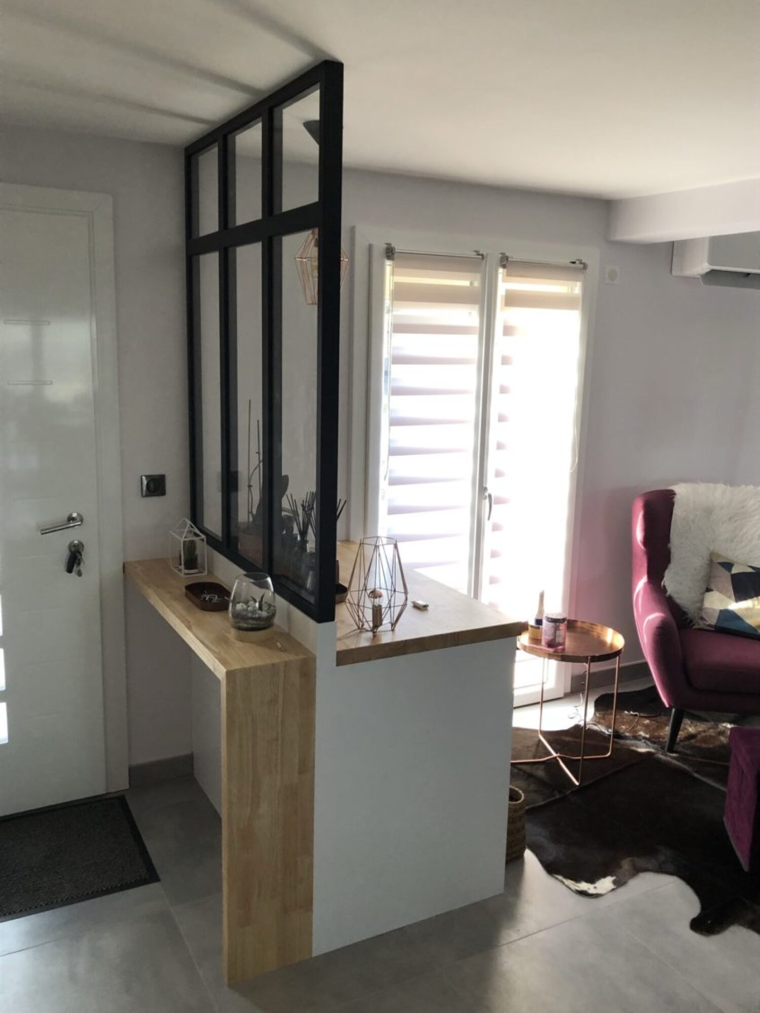 Création de meuble en bois avec verrière