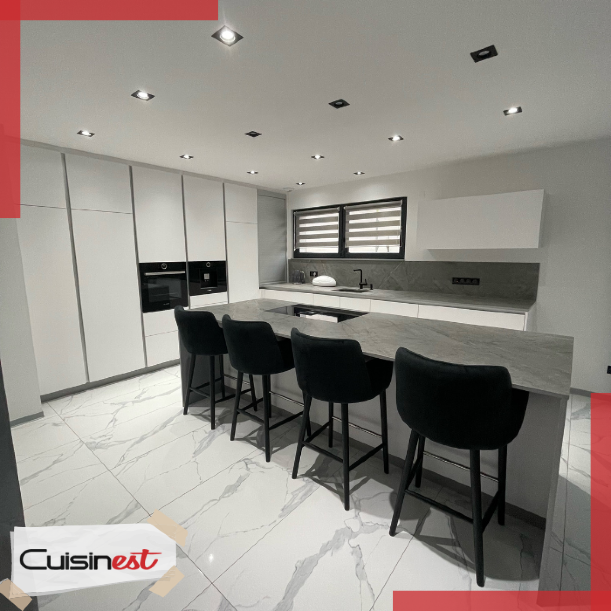 Cuisine avec îlot central