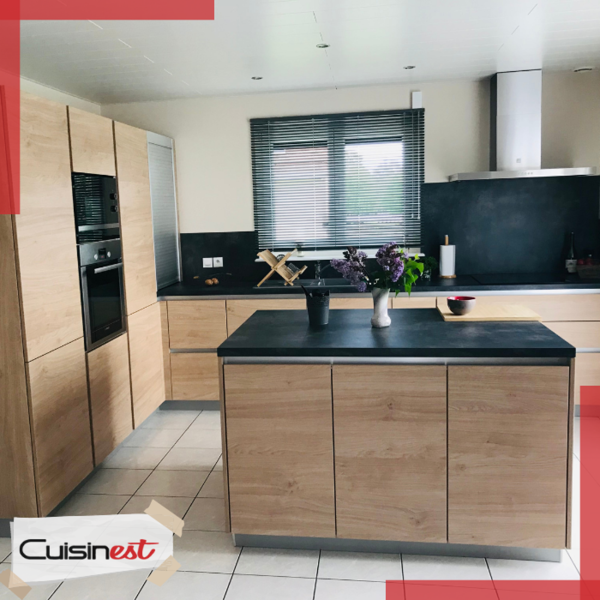 Cuisine en bois et matériaux nobles