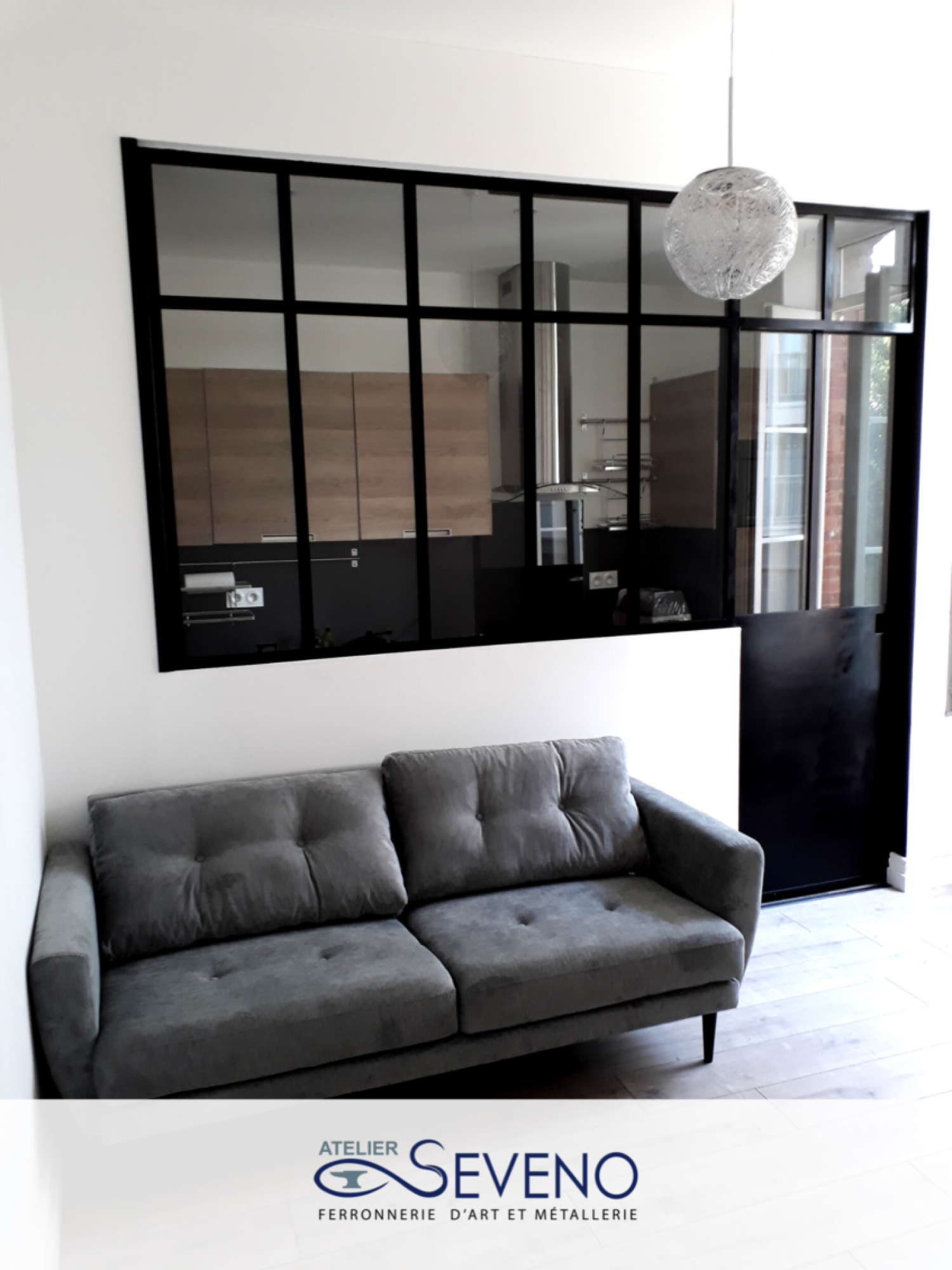 Réalisation de verrière d'intérieur sur-mesure