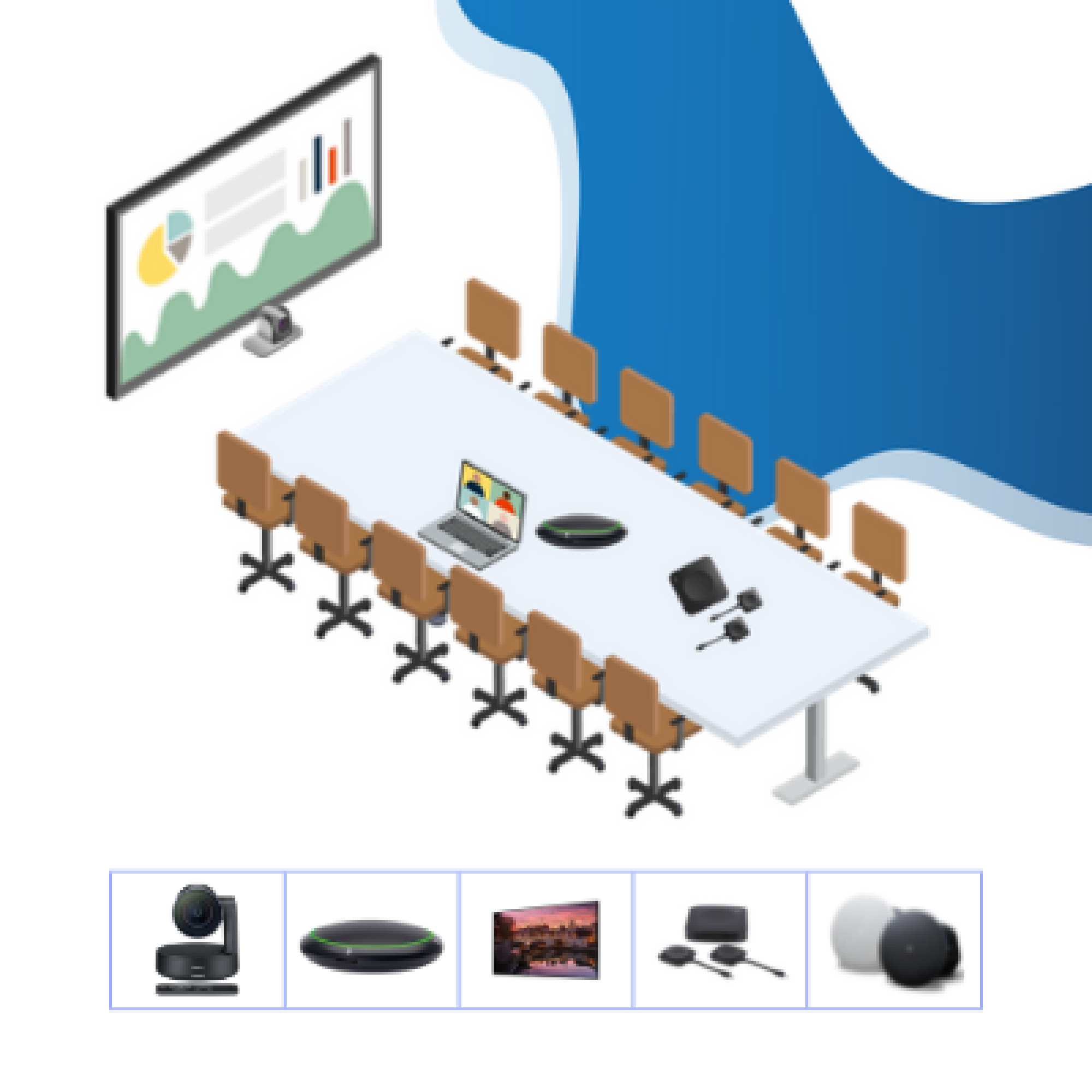 Salle de réunion visioconférence 10 / 20 personnes BARCO CX MXA310 LOGITECH RALLY YAMAHA 85