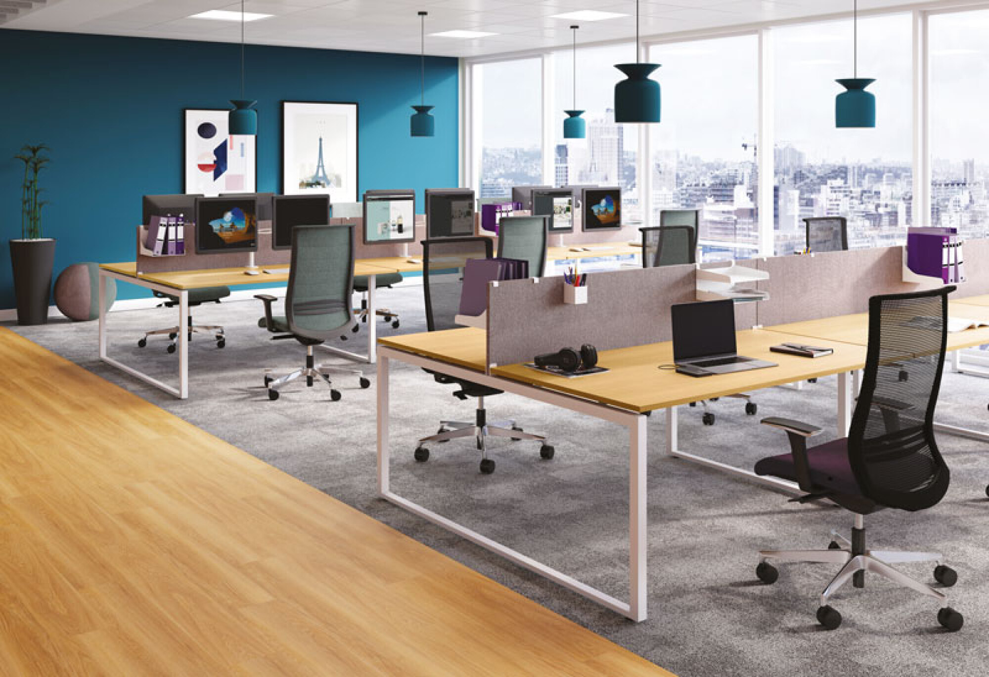 Bureau Cinétic pied boucle