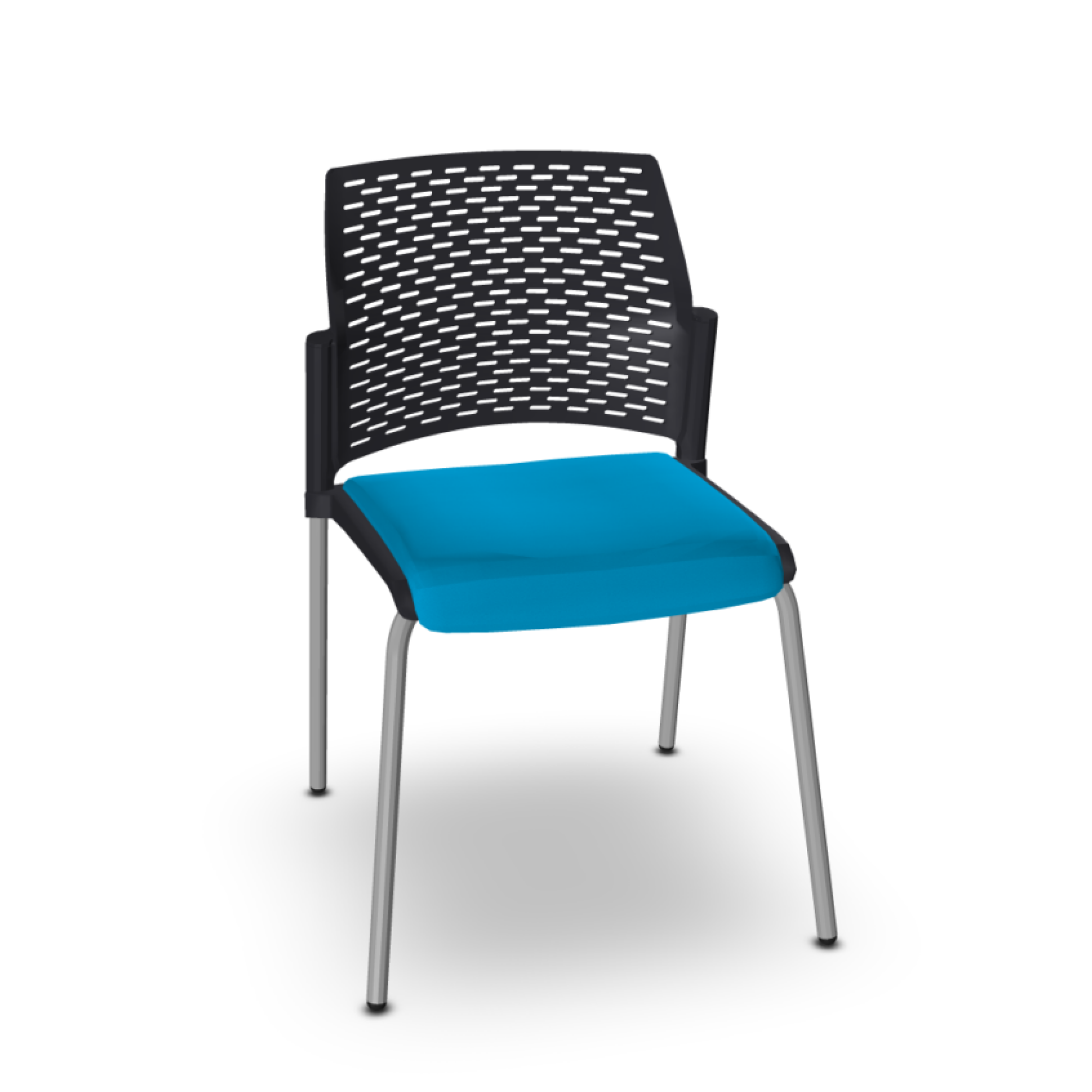 Chaise split assise polypropylène + placet tissu