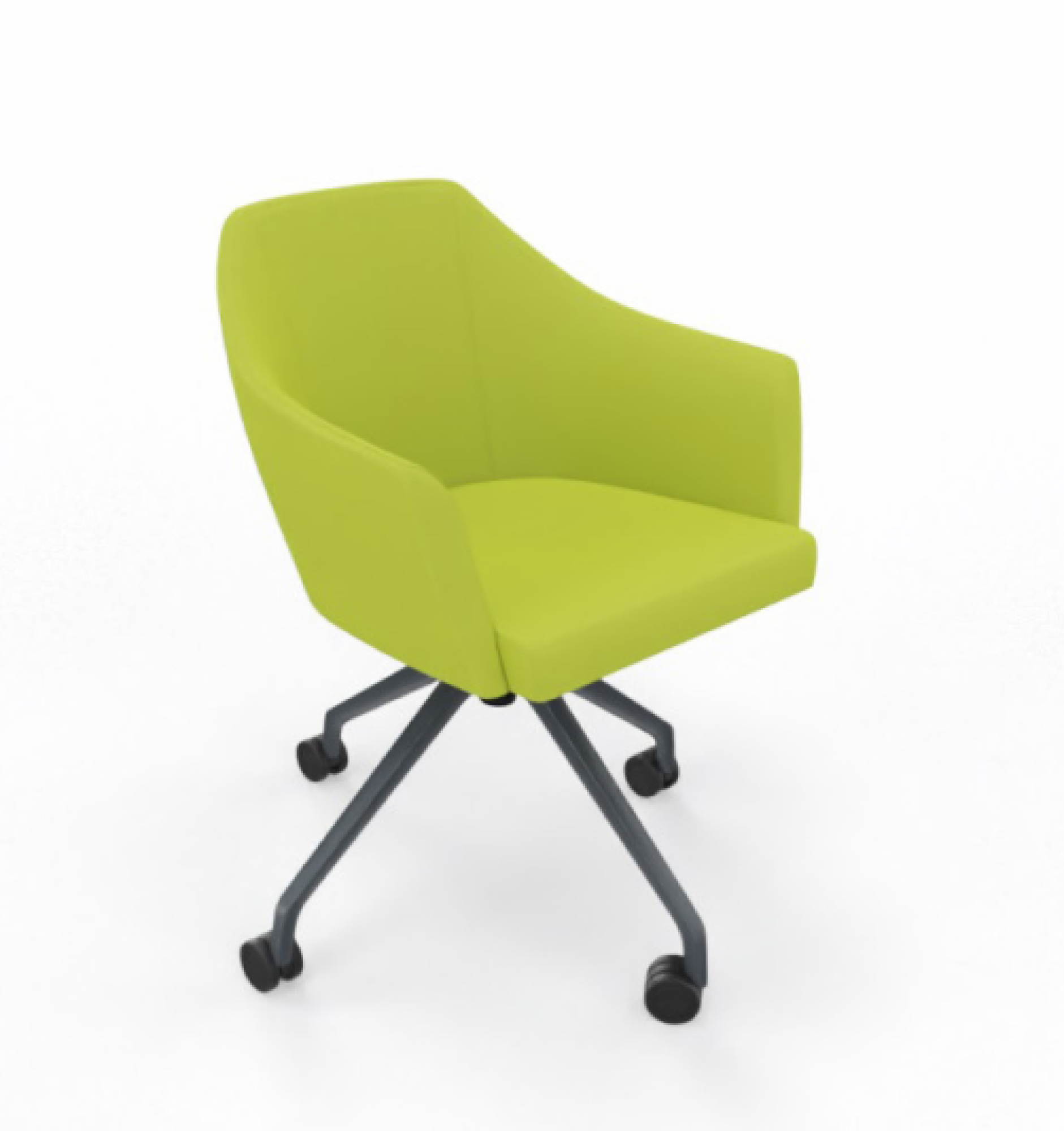 Chauffeuses Nani piètement polypro pyramidal sur roulettes