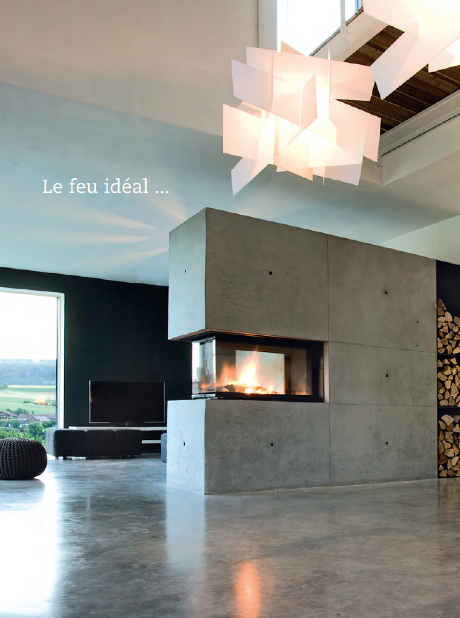 Foyer au bois pour cheminée BRUNNER PANORAMA