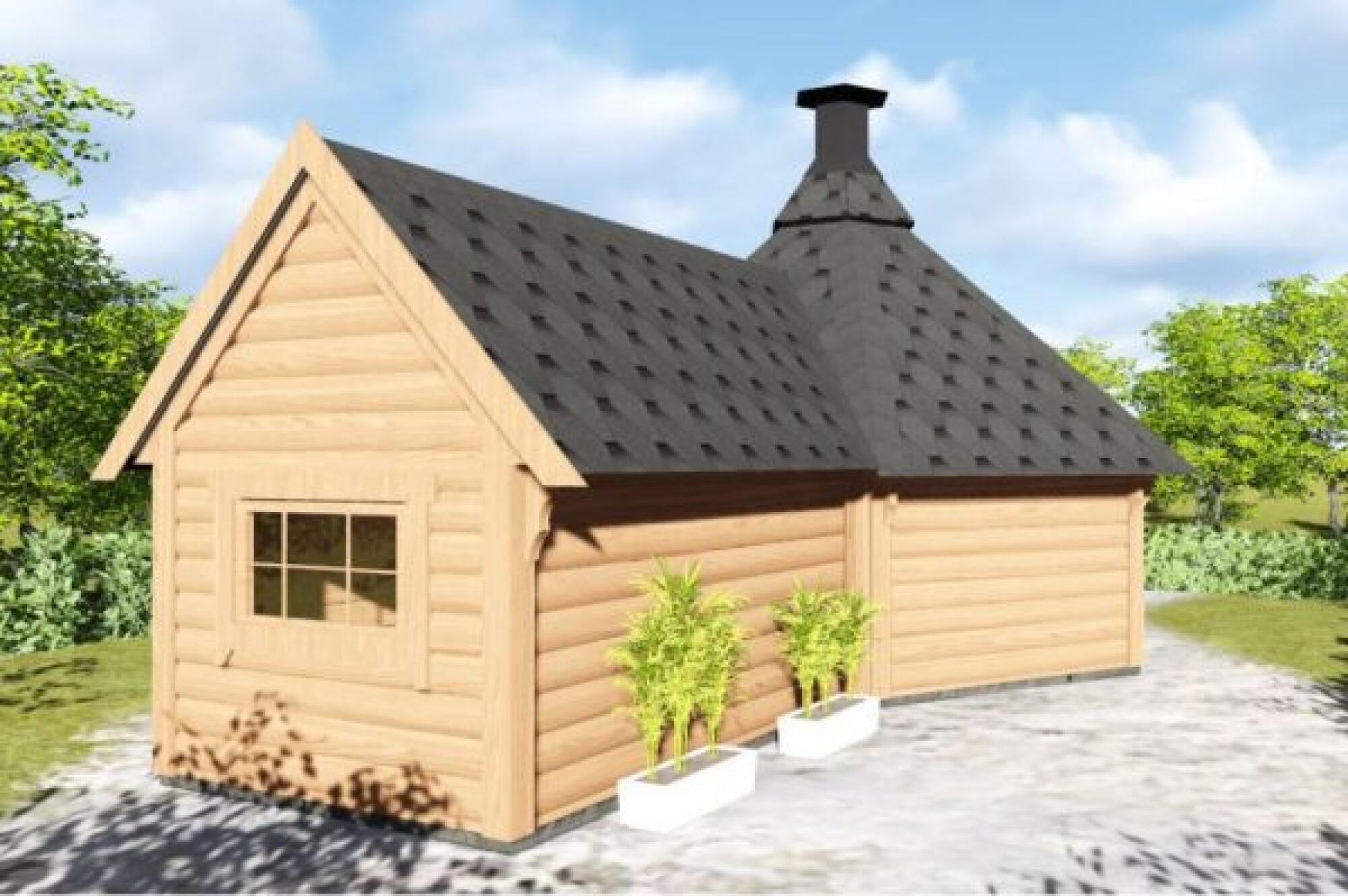 Kota mixte grille extension sauna 9.2 M²