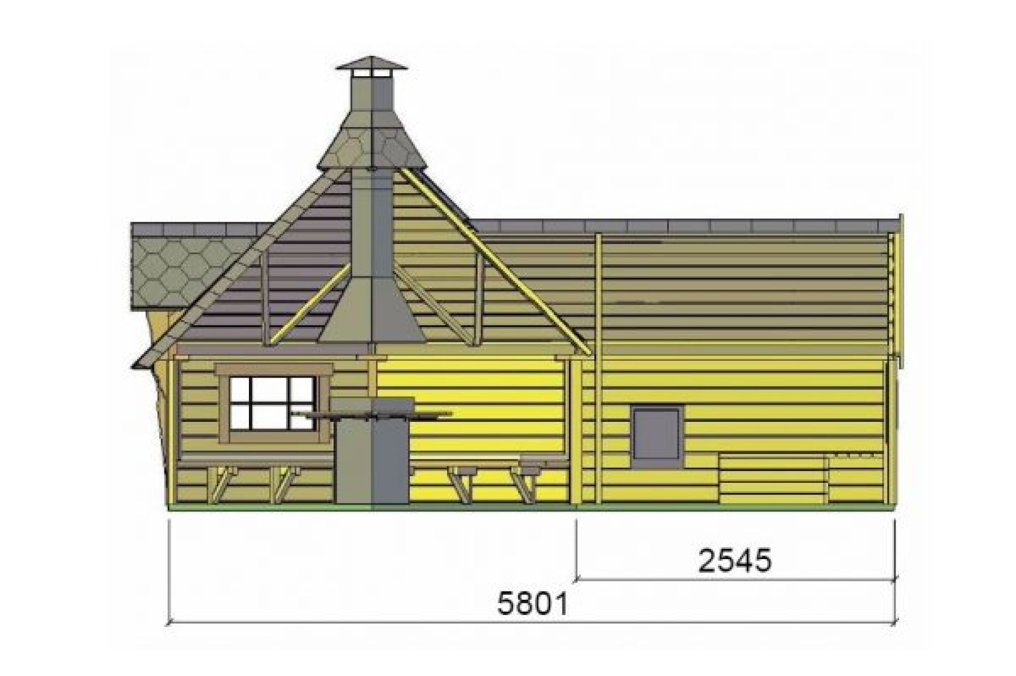 Kota mixte grille extension sauna 9.2 M²