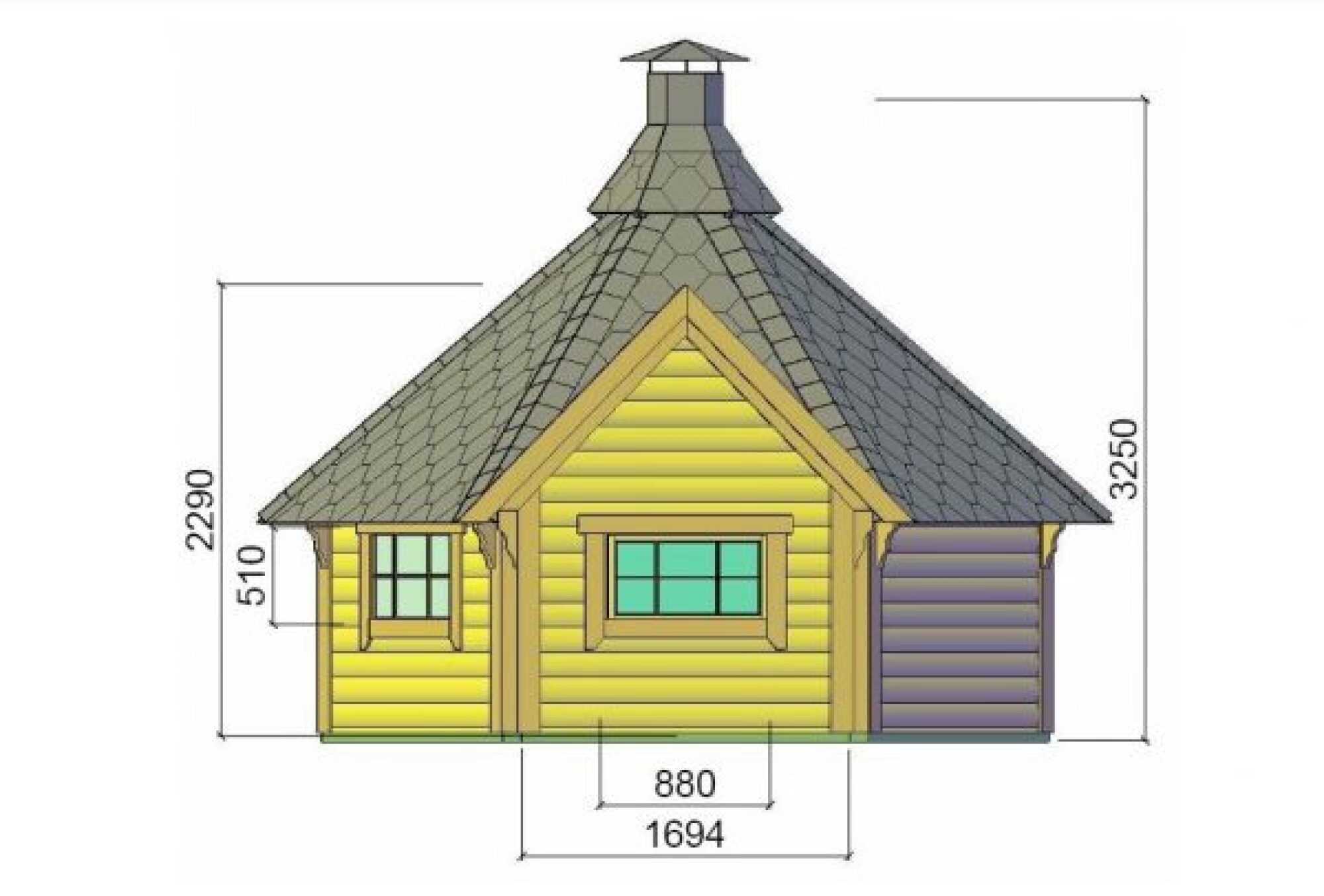 Kota mixte grille extension sauna 9.2 M²