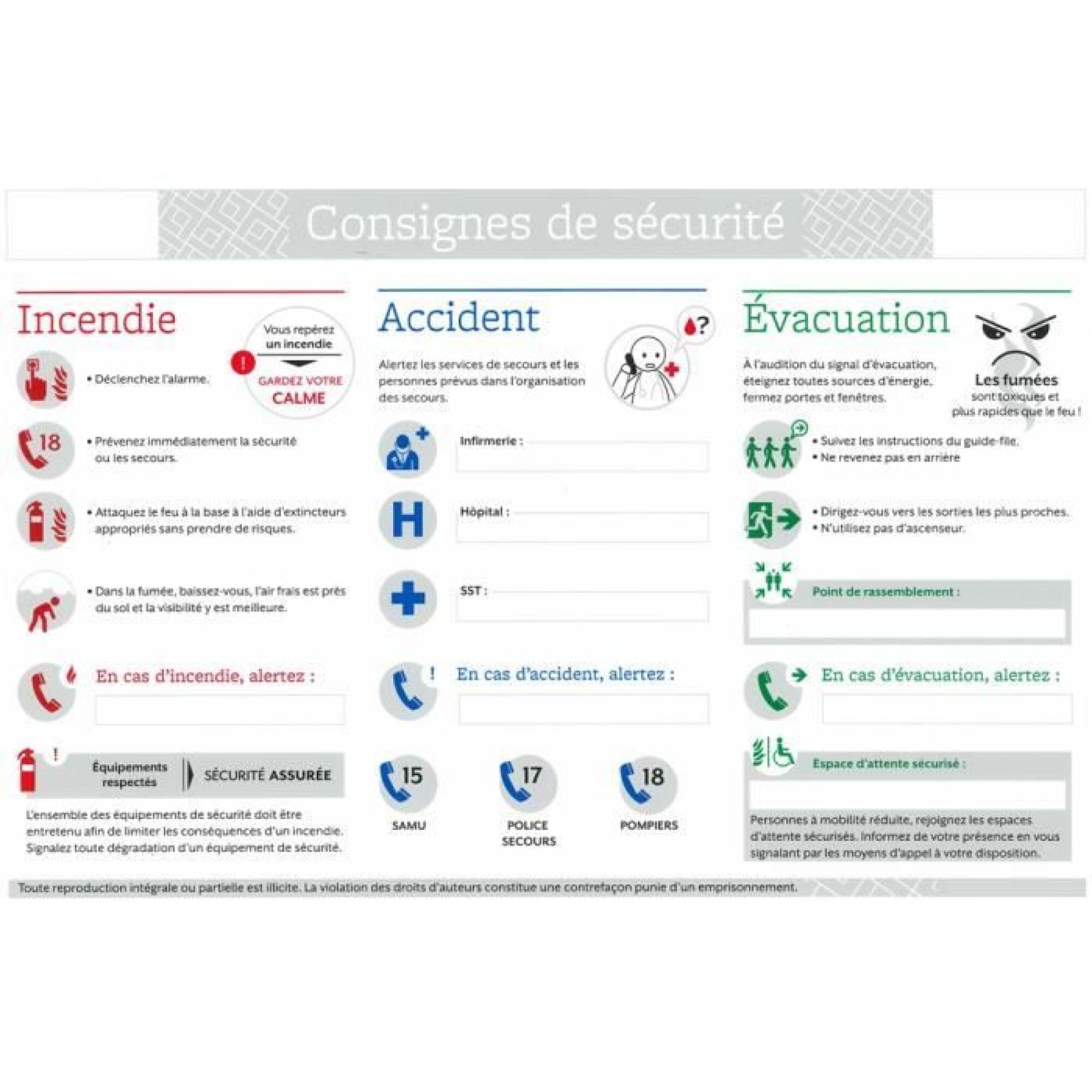Consignes de sécurité incendie