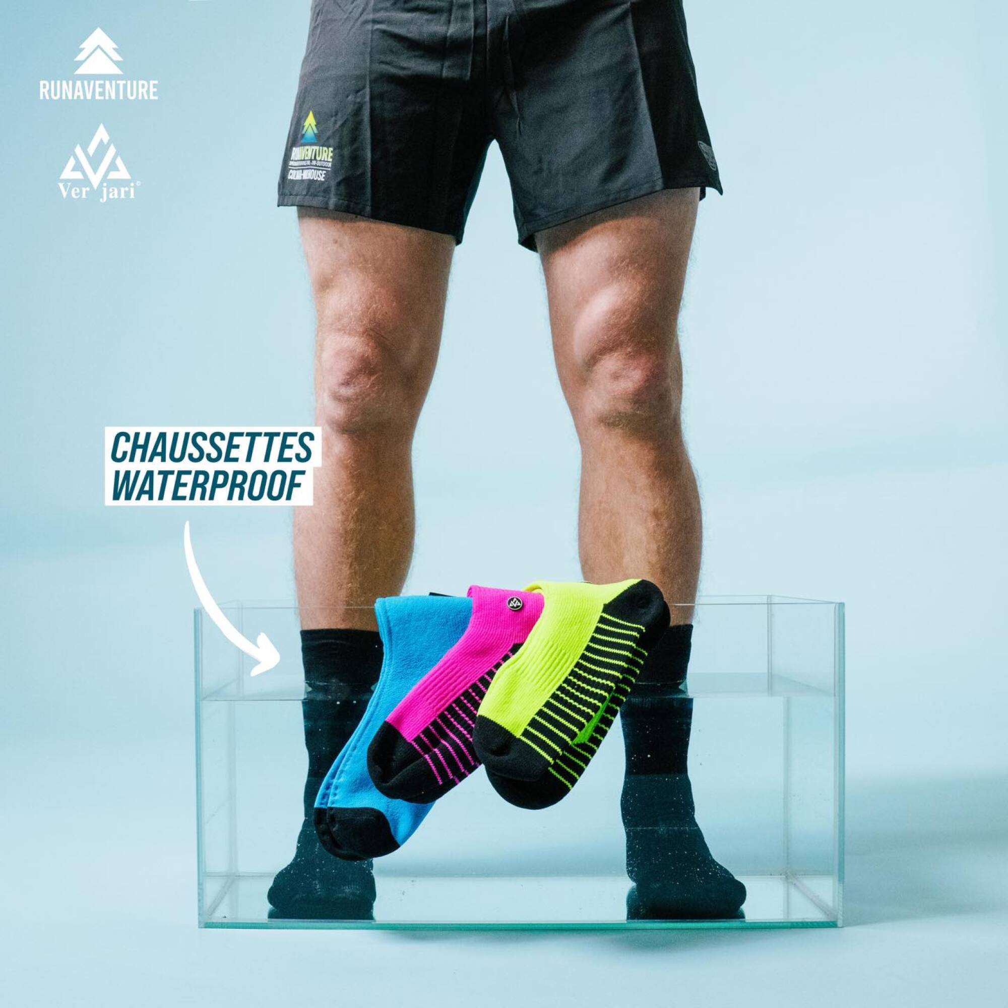 VERJARI chaussettes imperméable TRAIL-DRY noir