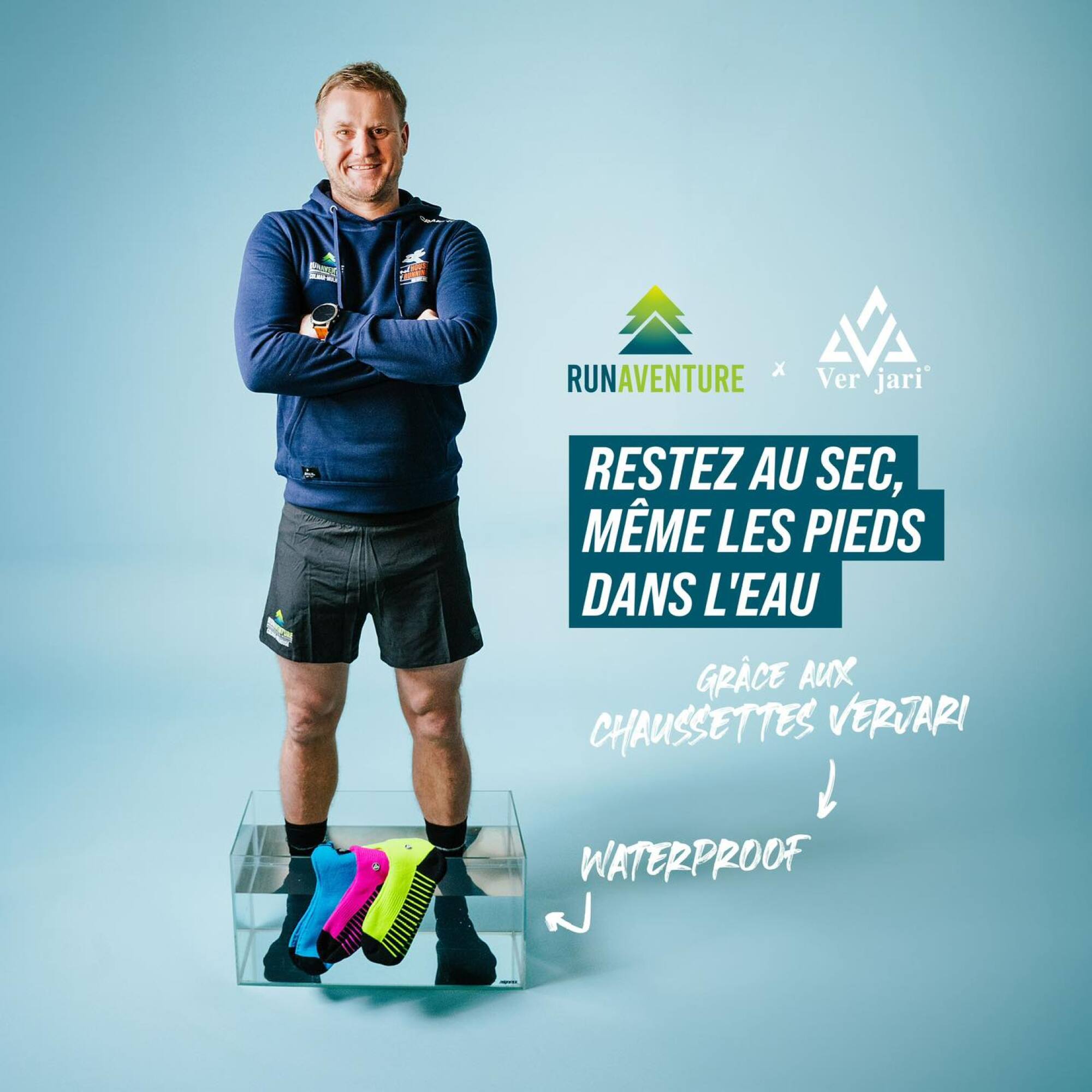 VERJARI chaussettes imperméable TRAIL-DRY noir