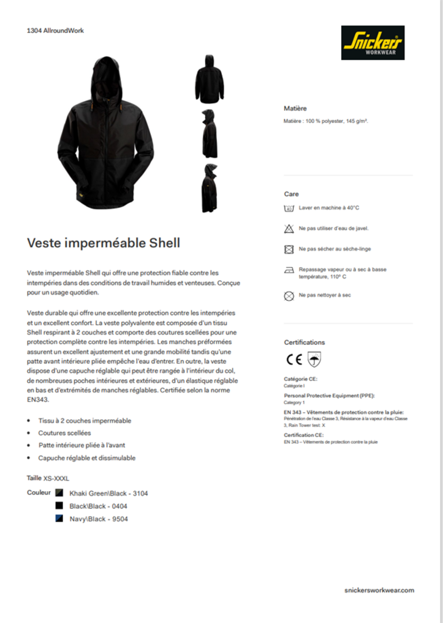 Veste imperméable Shell