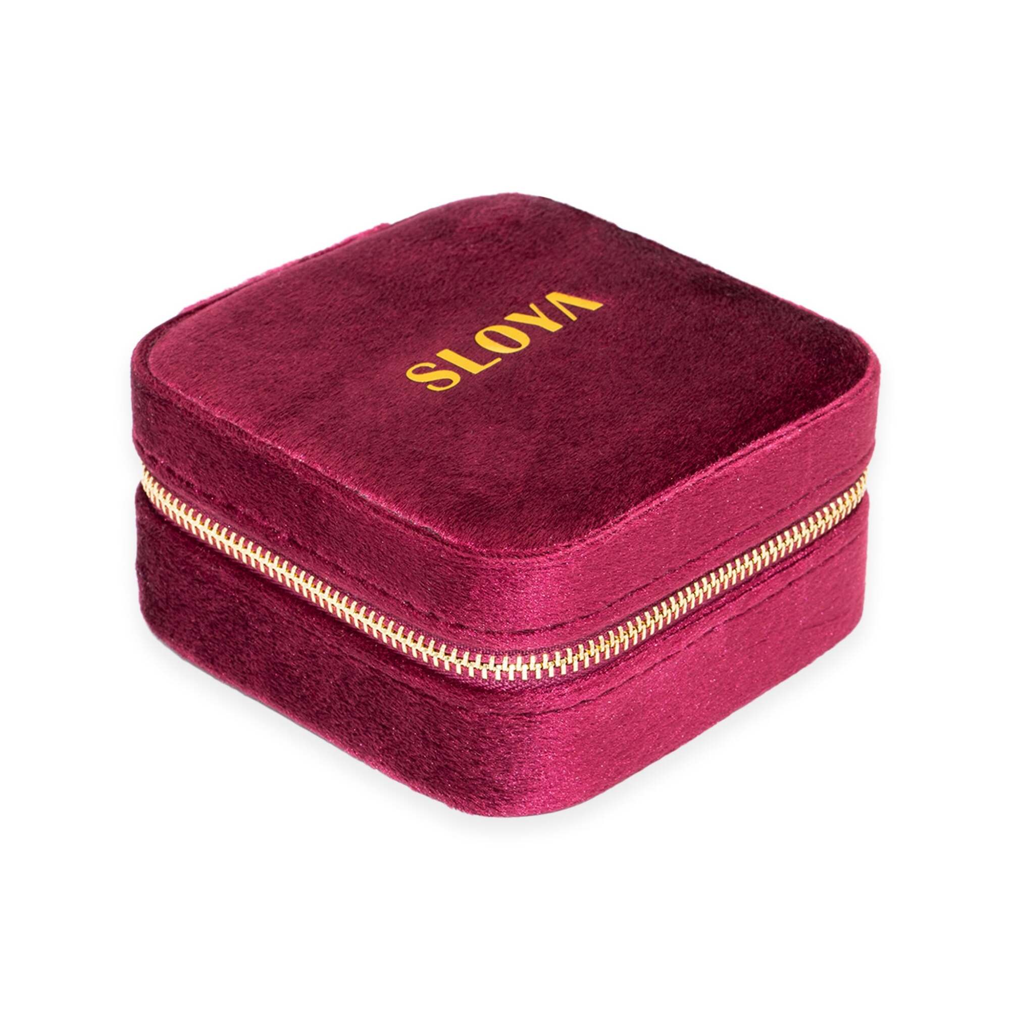 Boîte à bijoux velours rouge grenat