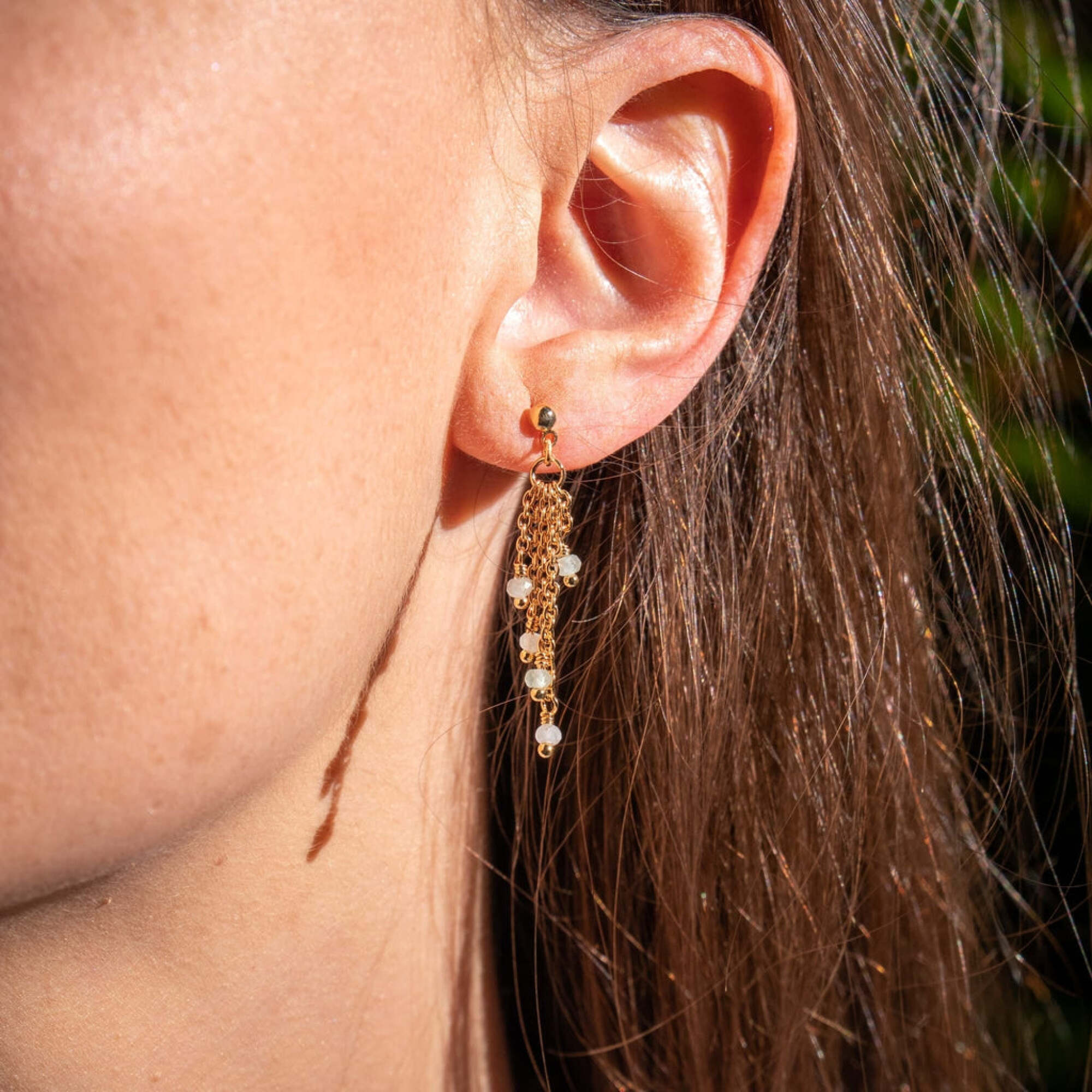 Boucles d'oreilles Bianca en pierres Apatite