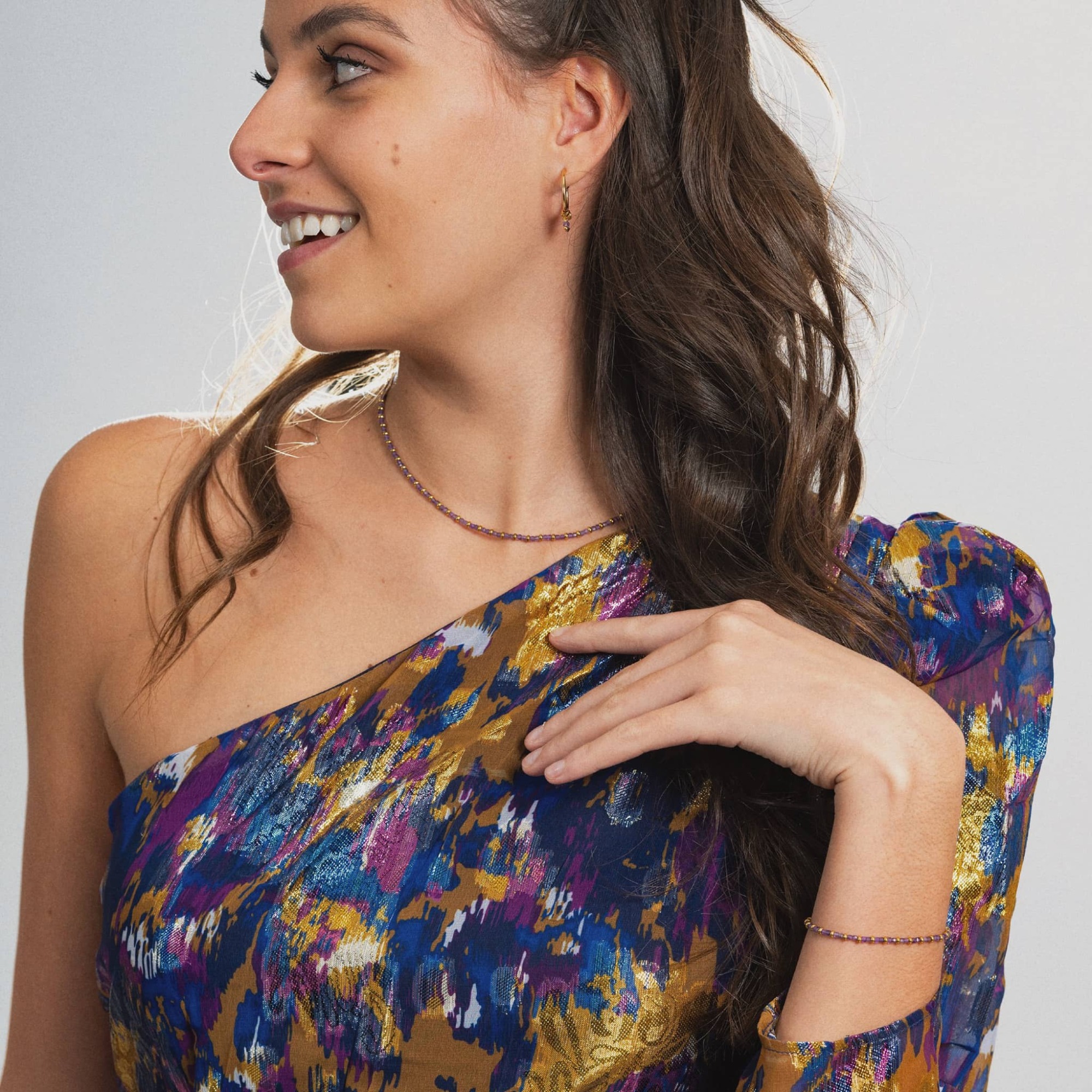 Boucles d'oreilles Karia en pierres Améthyste