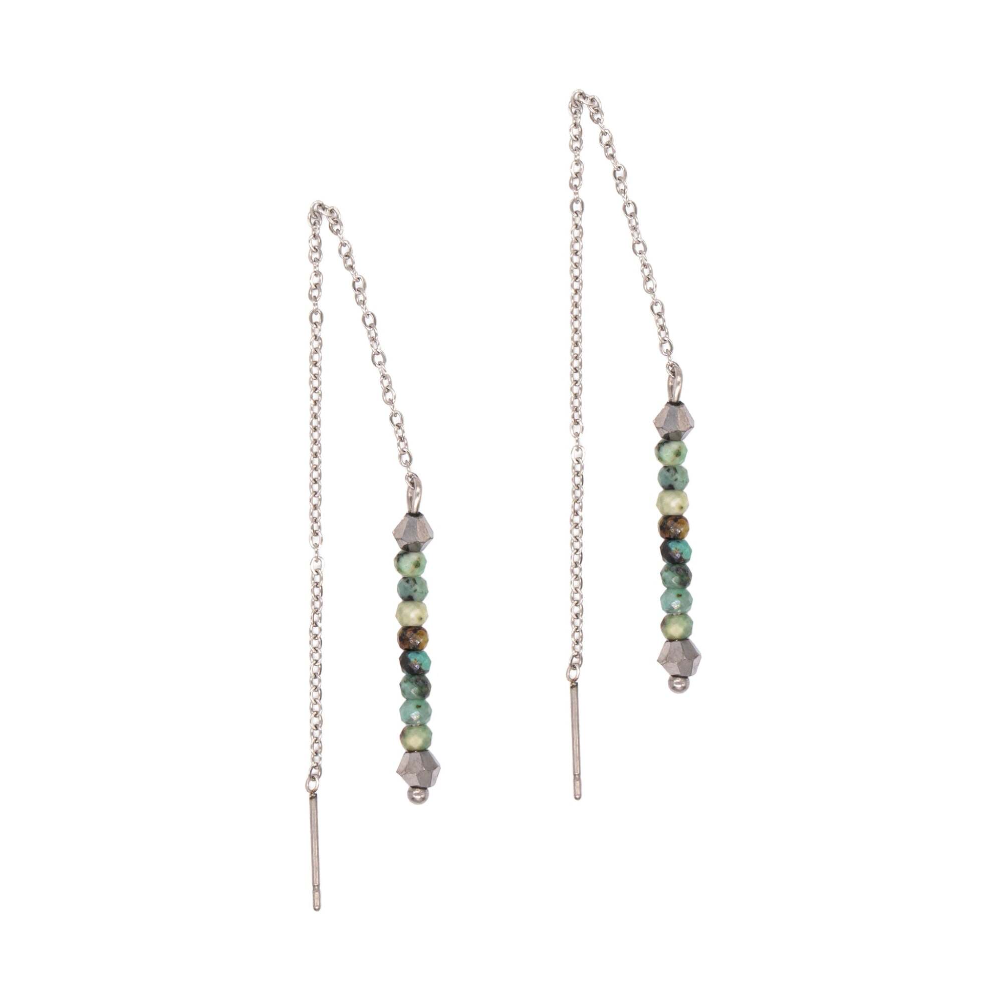 Boucles d'oreilles pendantes Lumia en pierres Turquoise Africain