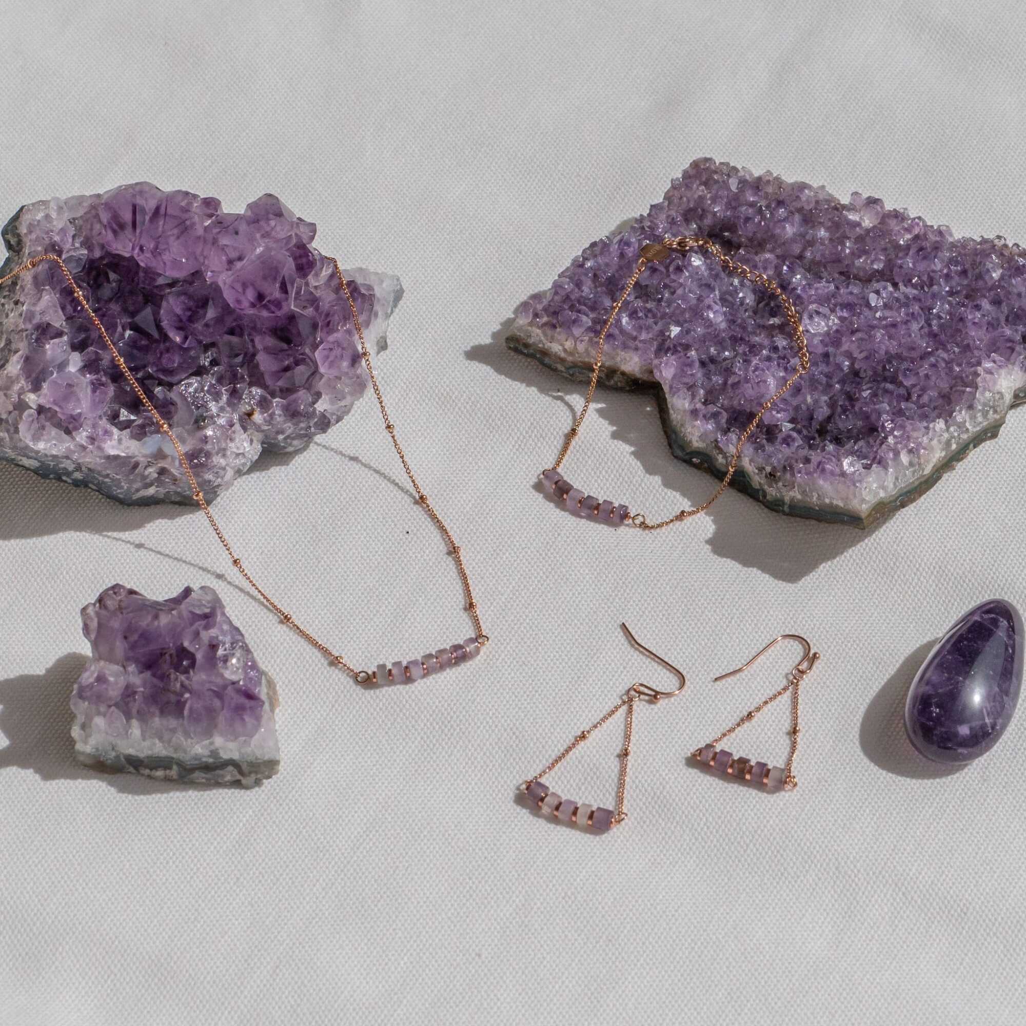 Boucles d'oreilles Piana en pierres Améthyste