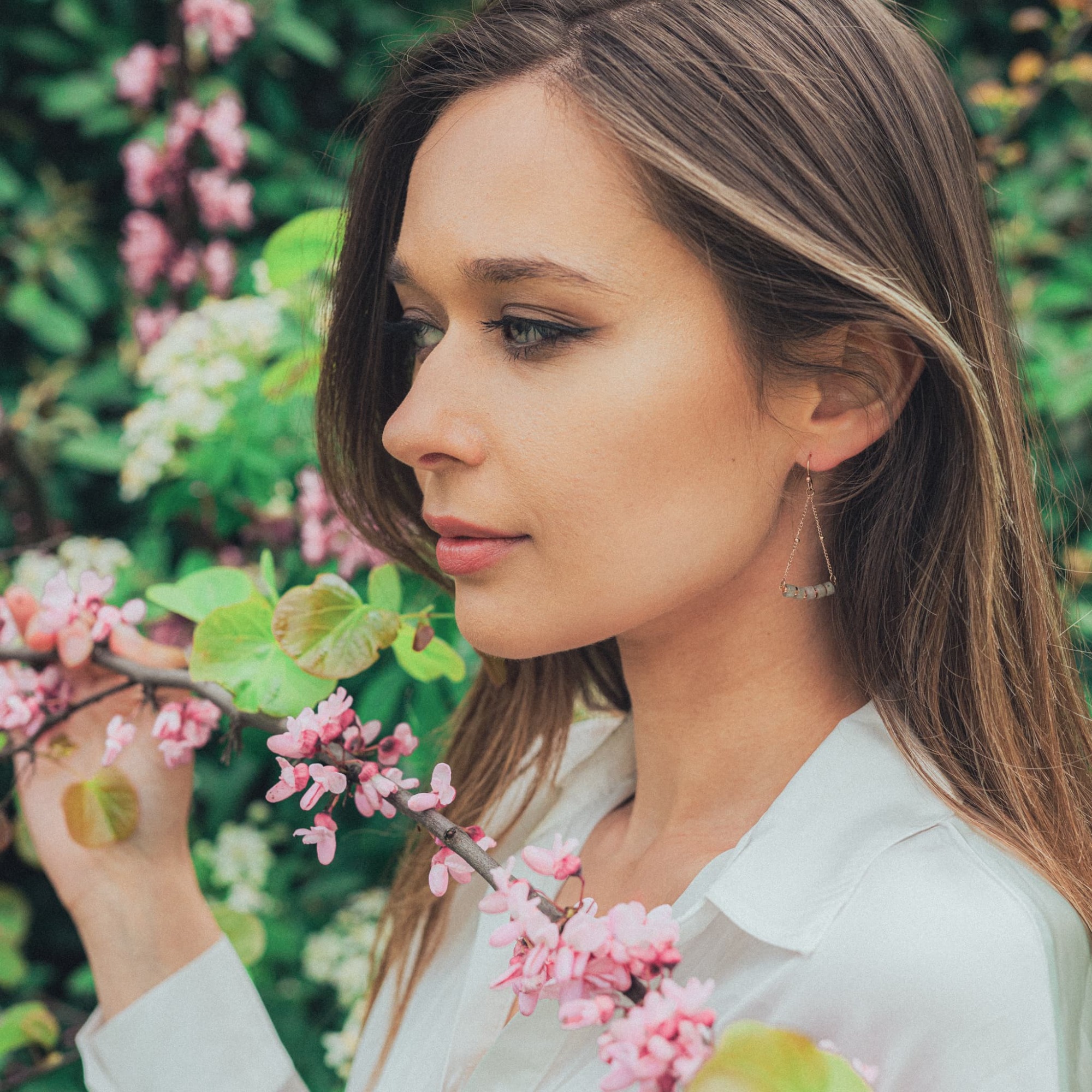 Boucles d'oreilles Piana en pierres Labradorite