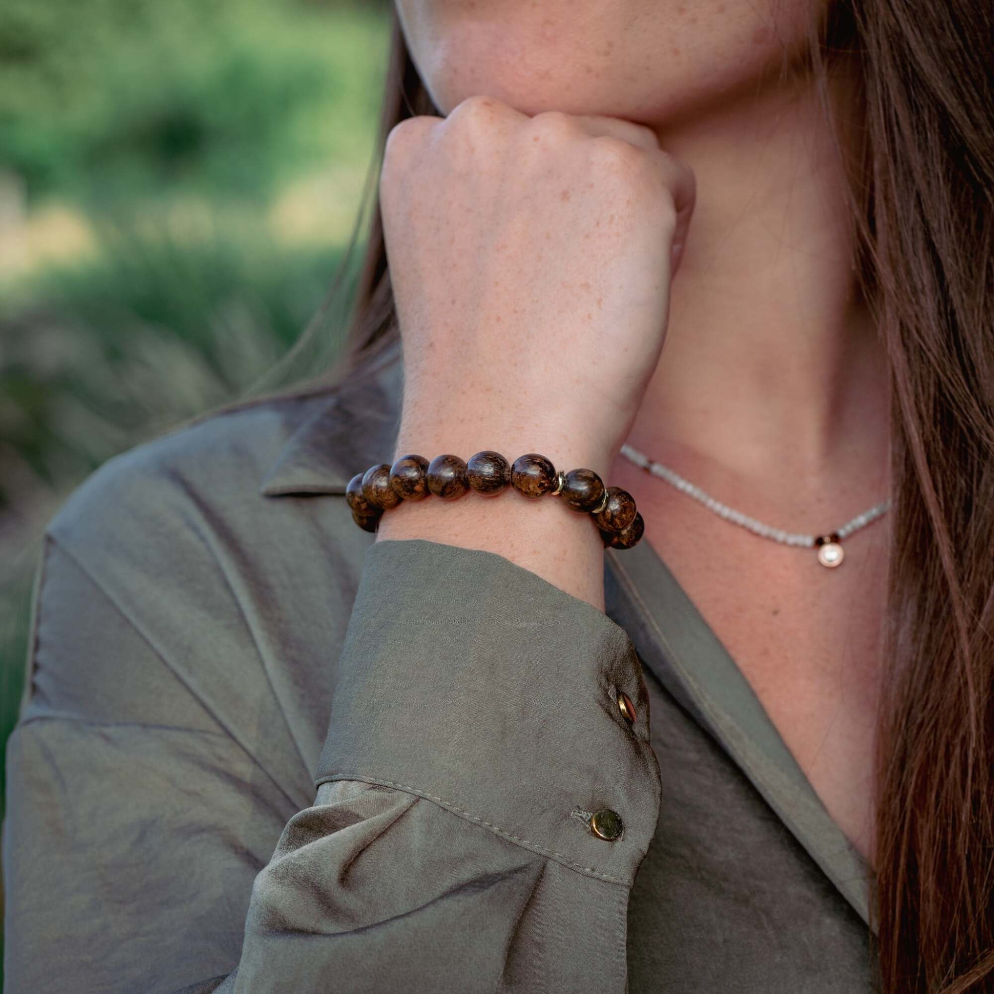 Bracelet Kamelia en pierres Bronzite