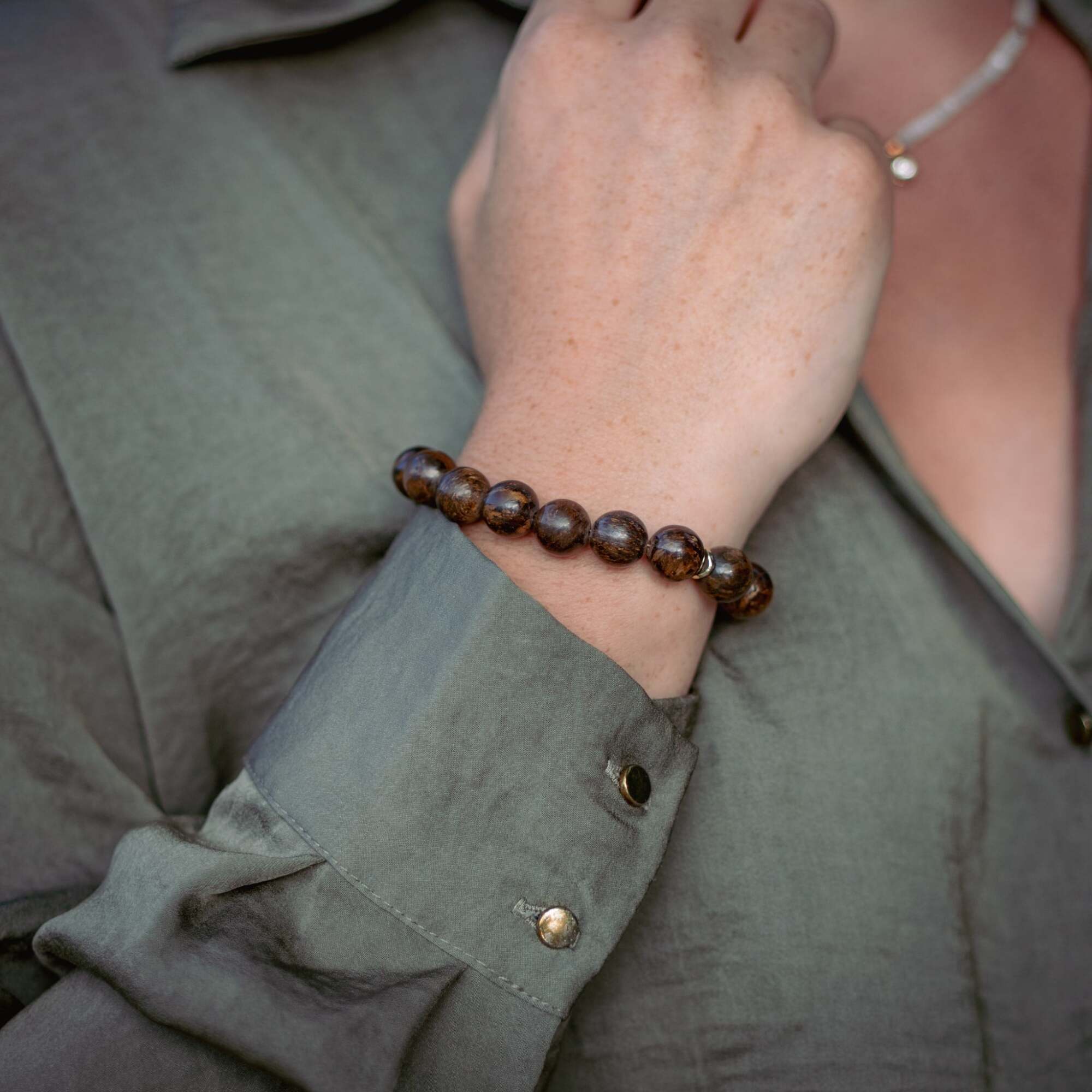 Bracelet Kamelia en pierres Bronzite