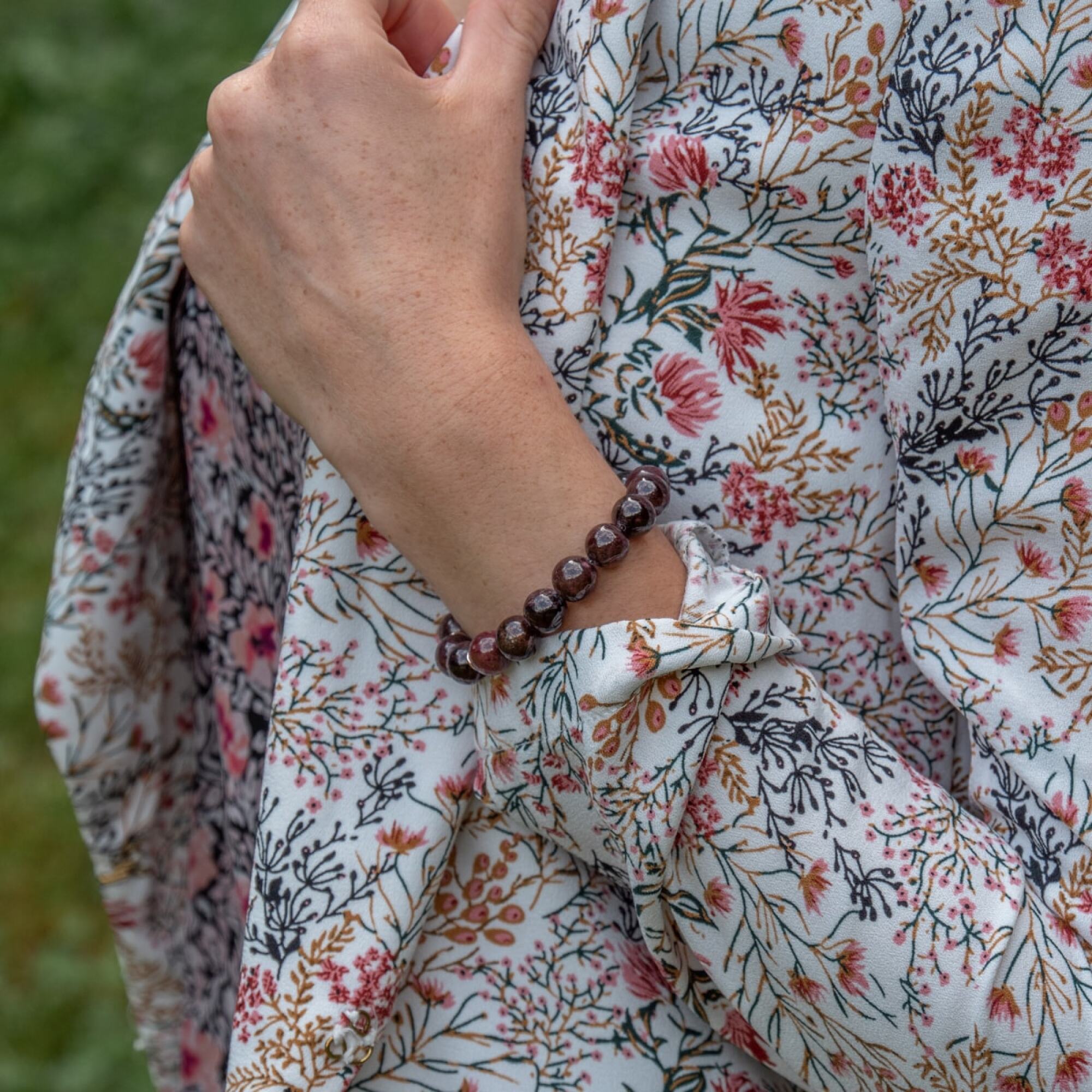 Bracelet Kamelia en pierres Grenat