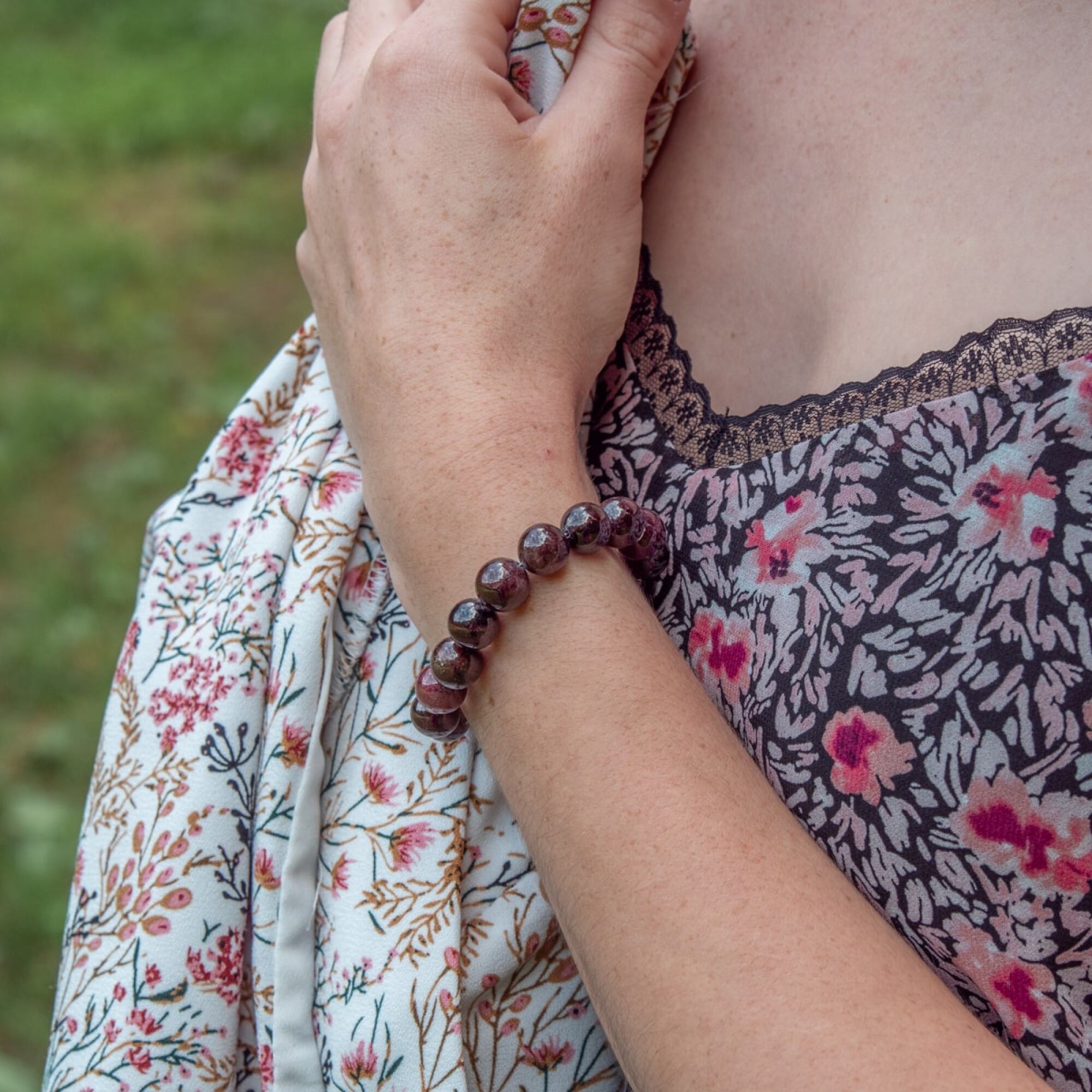 Bracelet Kamelia en pierres Grenat