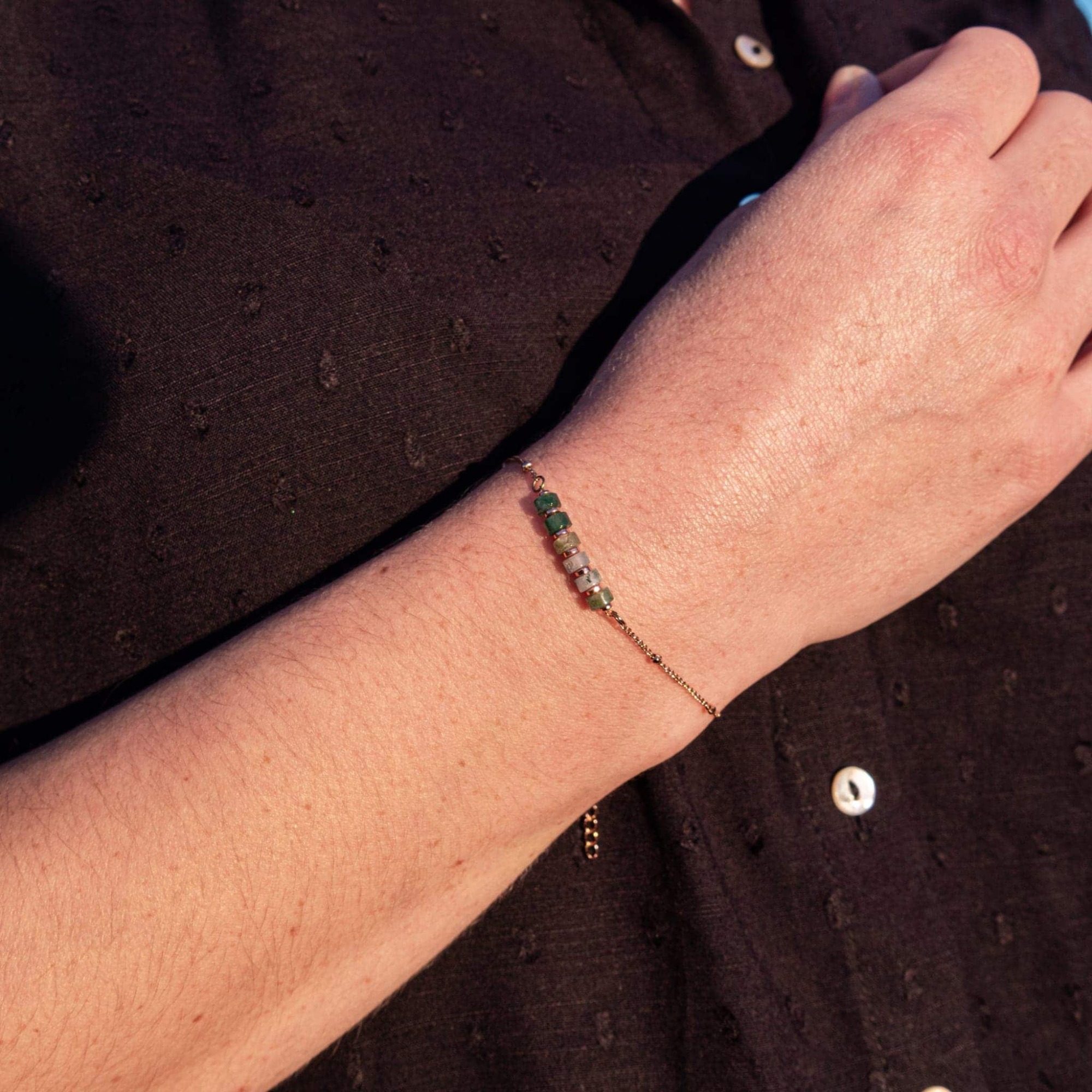 Bracelet Piana en pierres Agate Aquatique