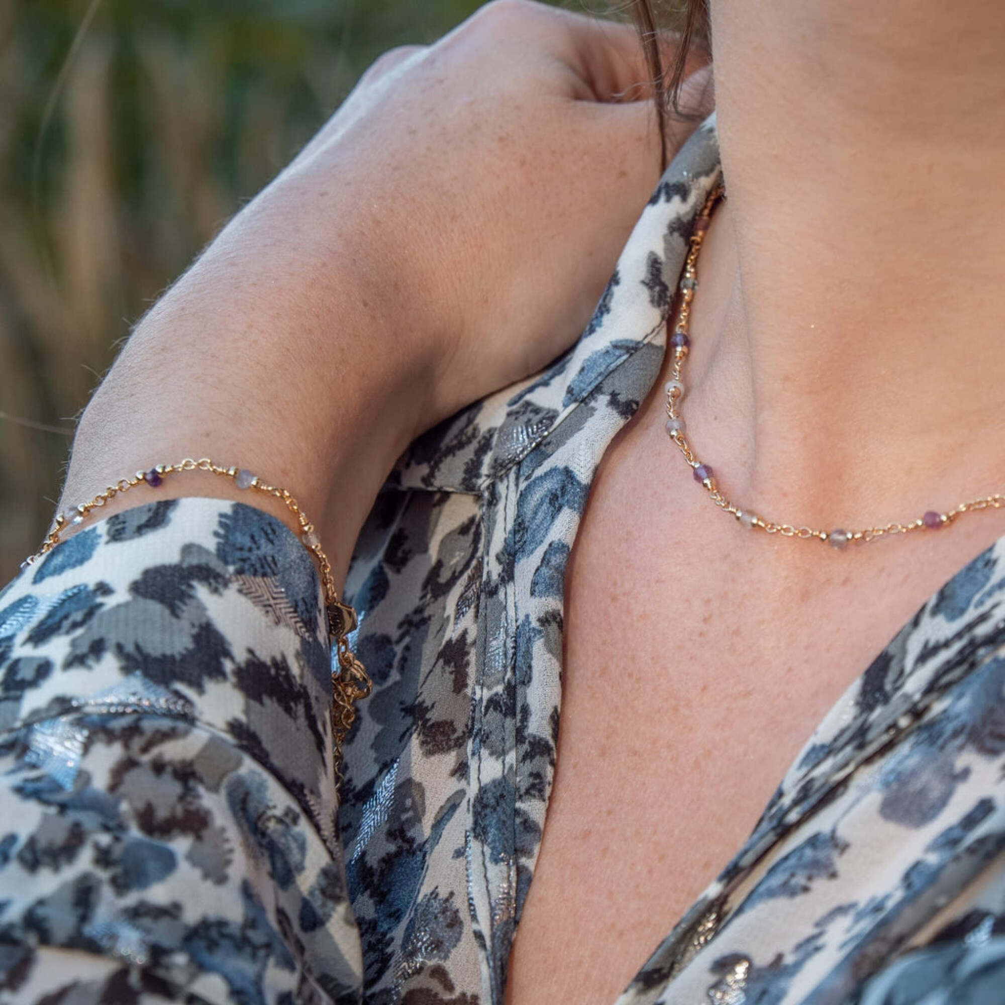 Collier Bianca en pierres Fluorite