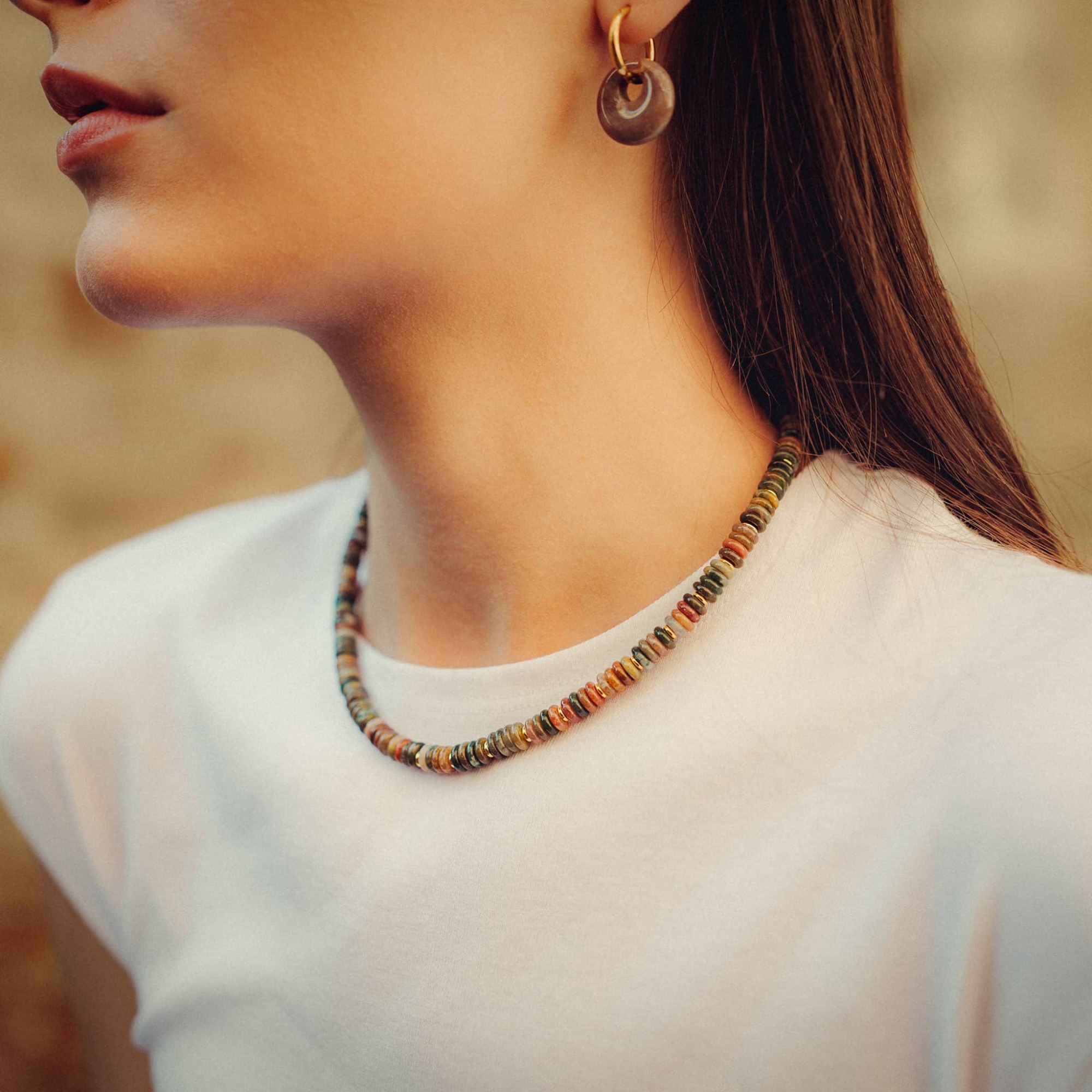 Collier Blima en pierres Agate Indienne