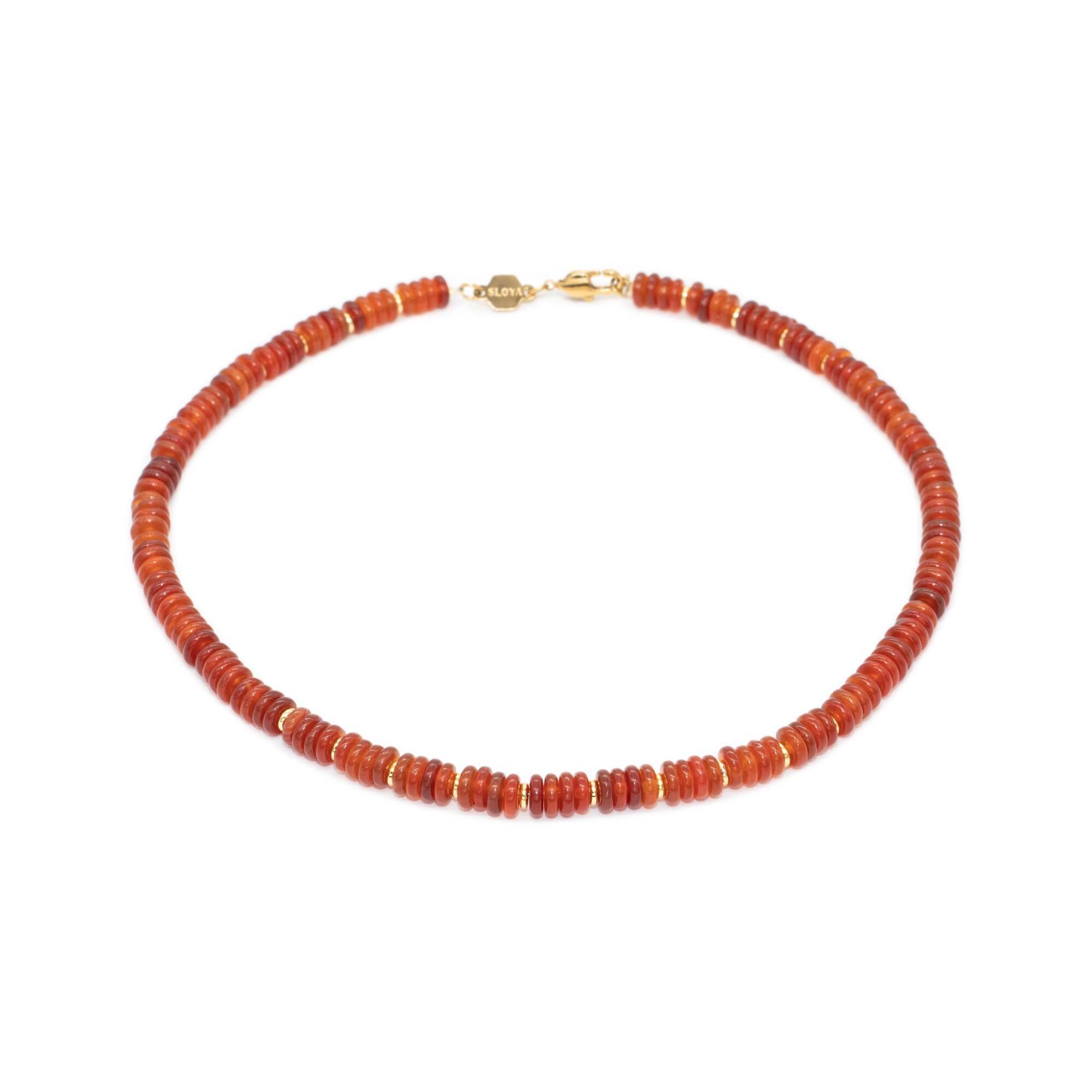 Collier Blima en pierres Agate rouge