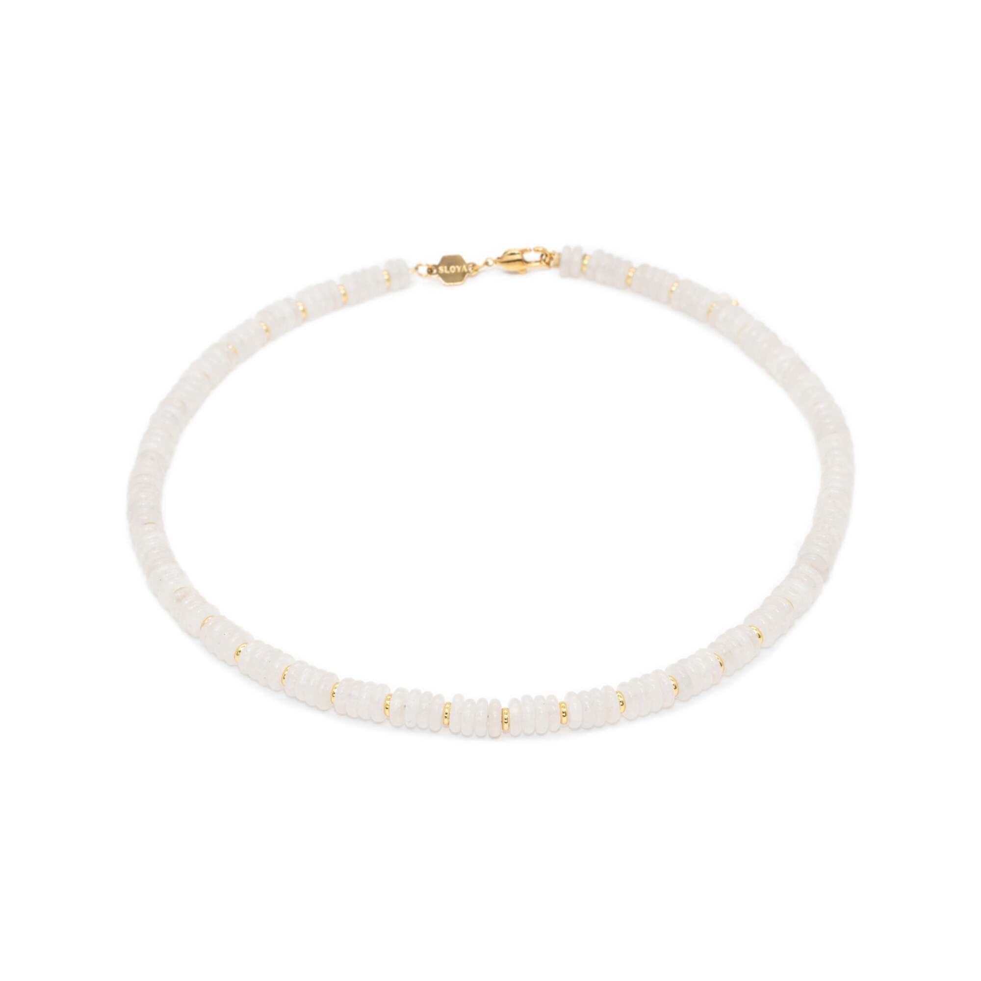 Collier Blima en pierres Jade blanc